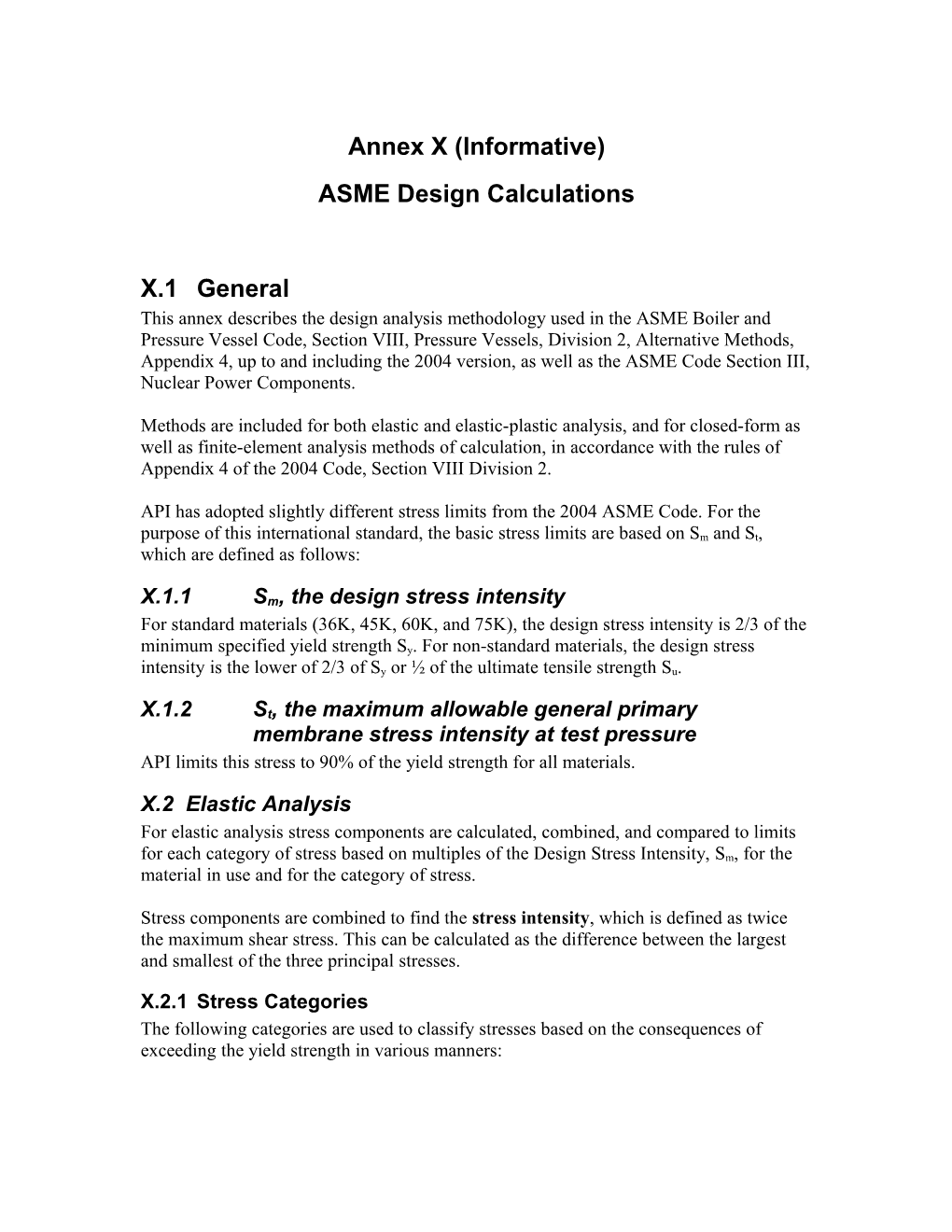 ASME Design Calculations