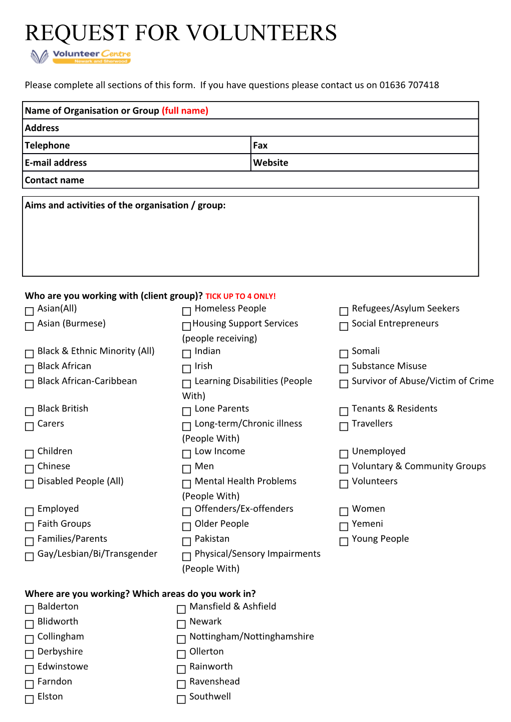 Please Complete All Sections of This Form