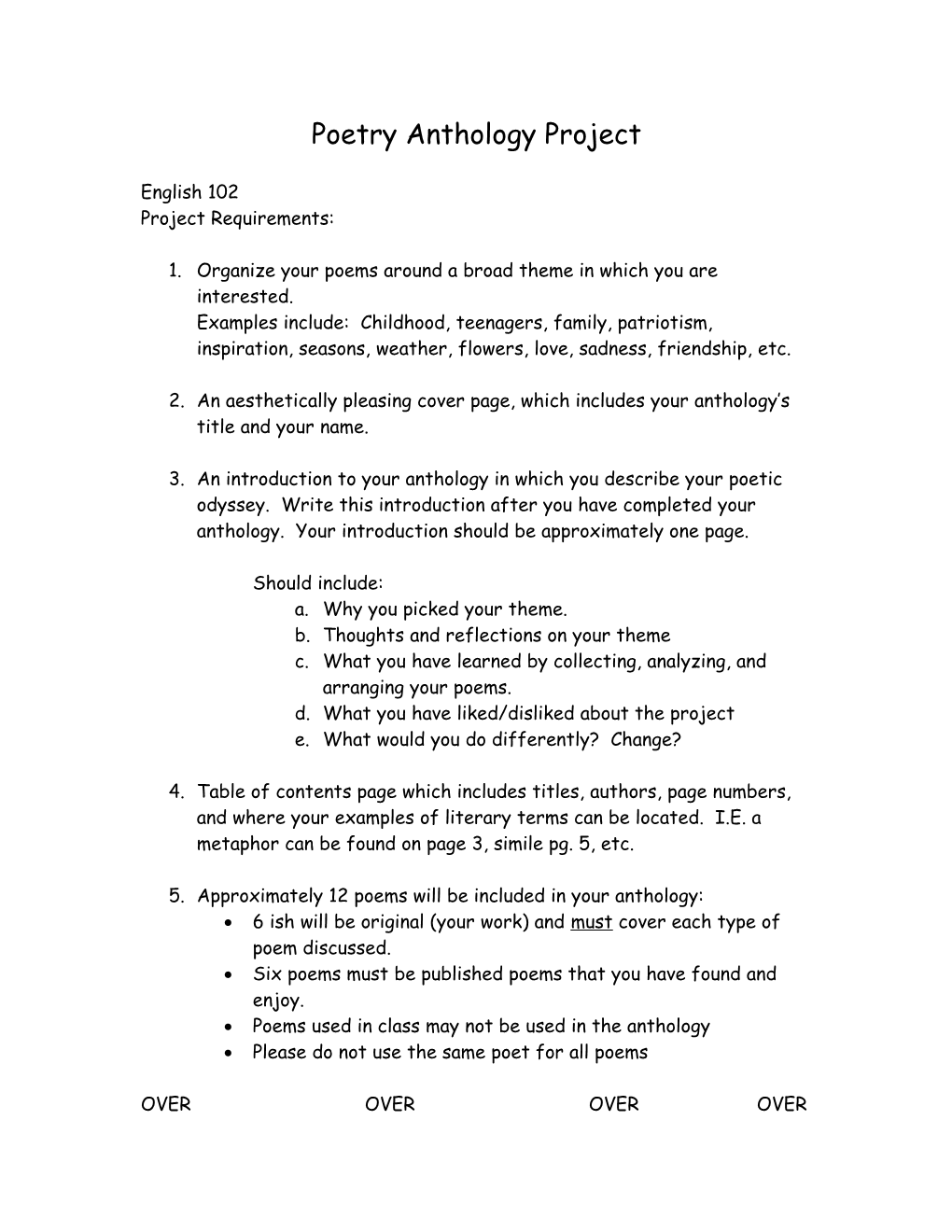 Poetry Anthology Project