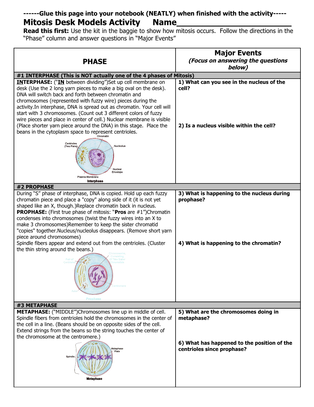 Tape This Page in Your Notebook (NEATLY) When Finished with the Activity