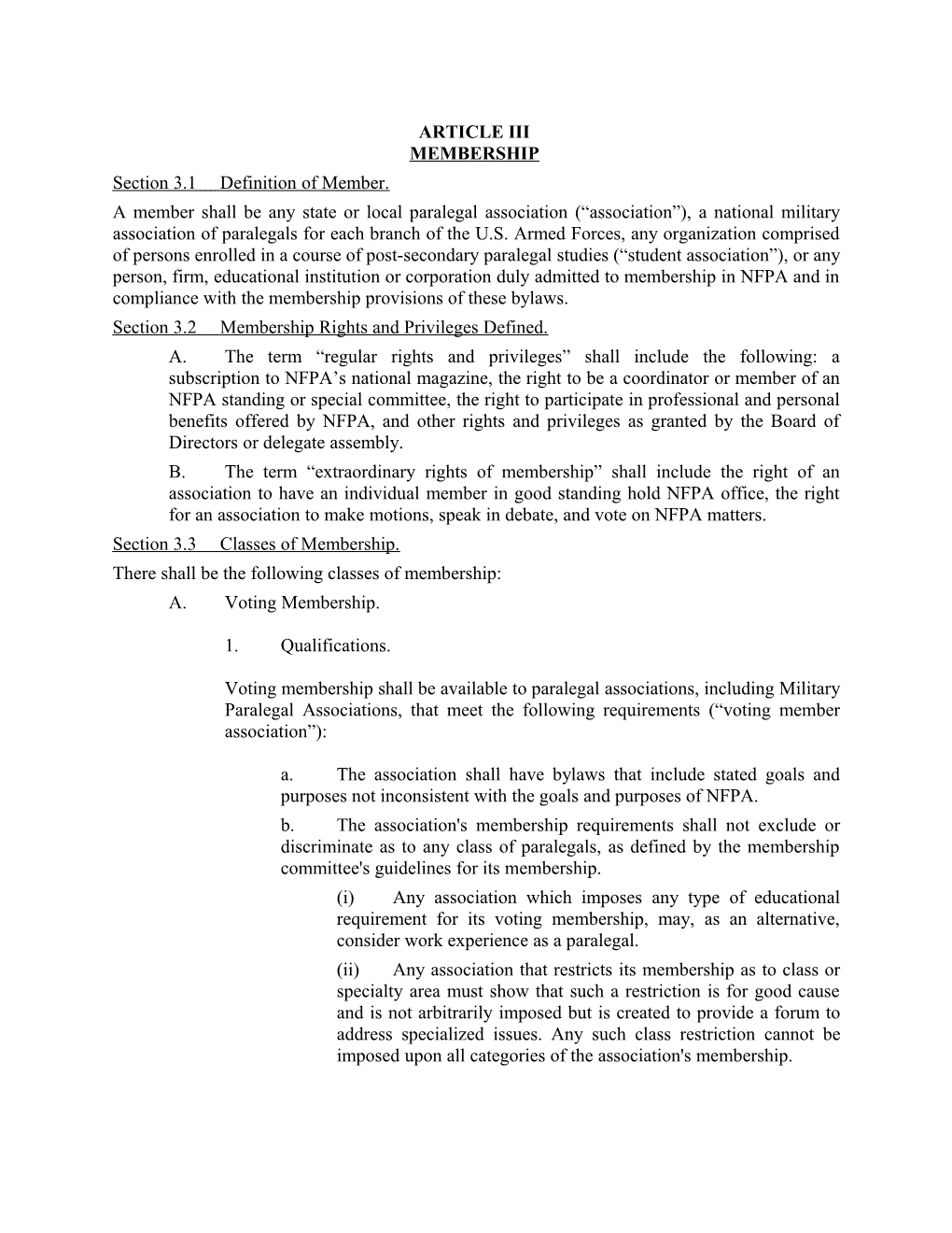 Article Iii Membership