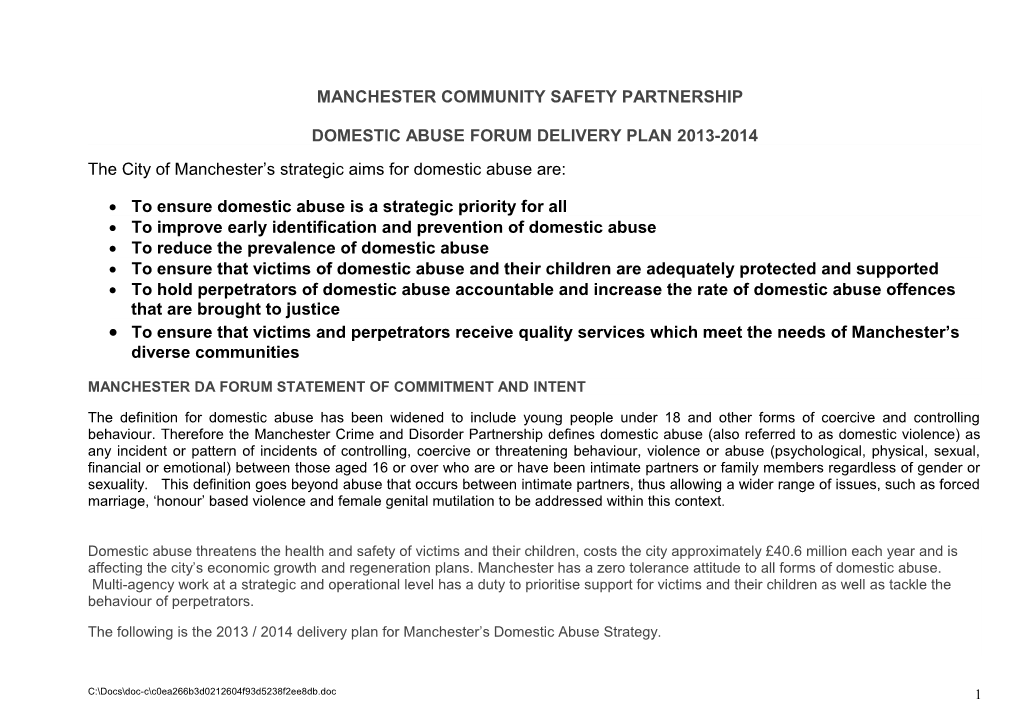 Manchester Crime and Disorder Reduction Partnership