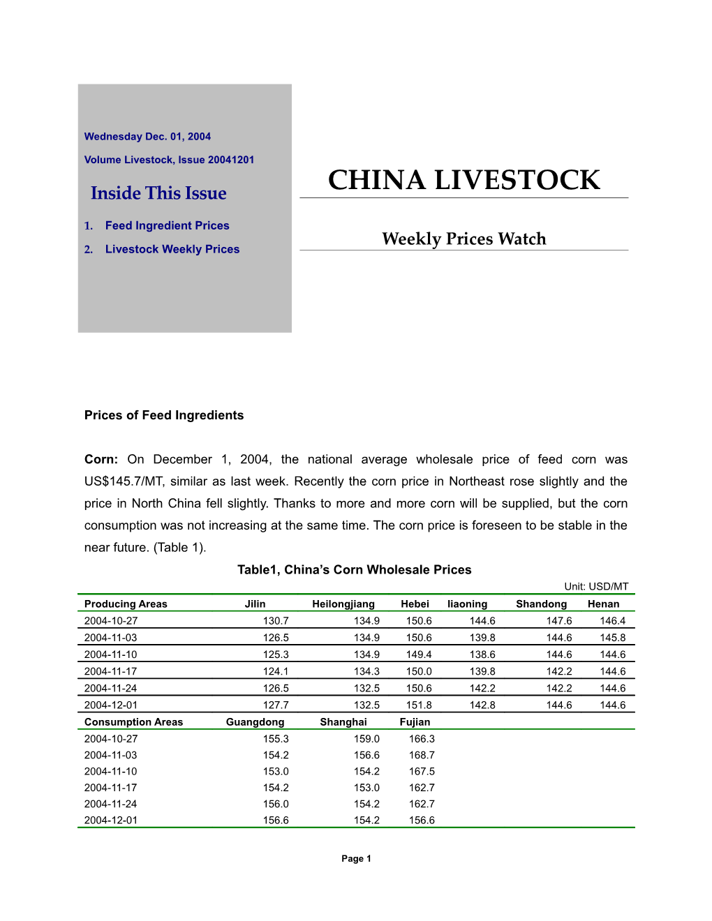 Volume Livestock, Issue 20041201