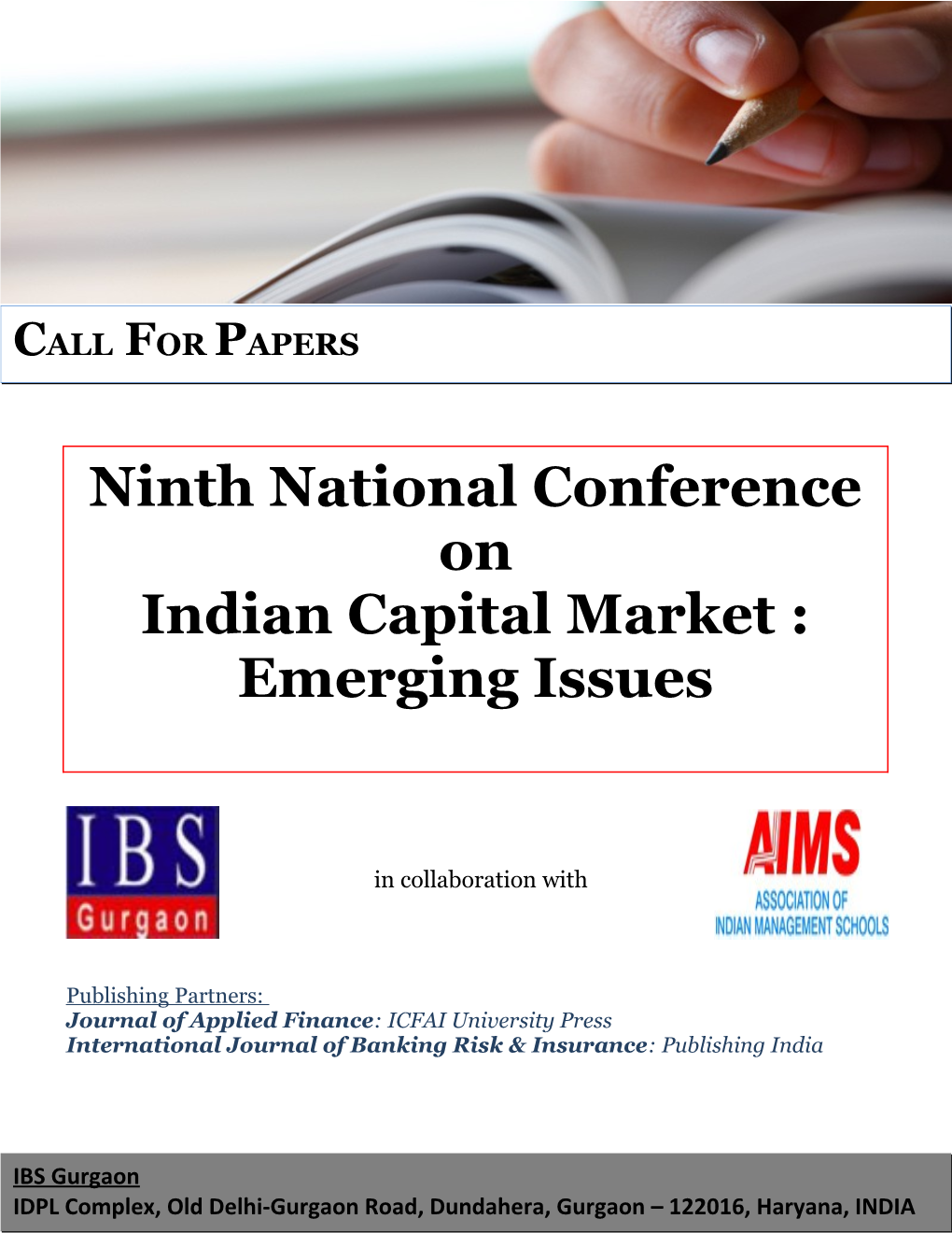 Ninth National Conference on Indian Capital Market : Emerging Issues