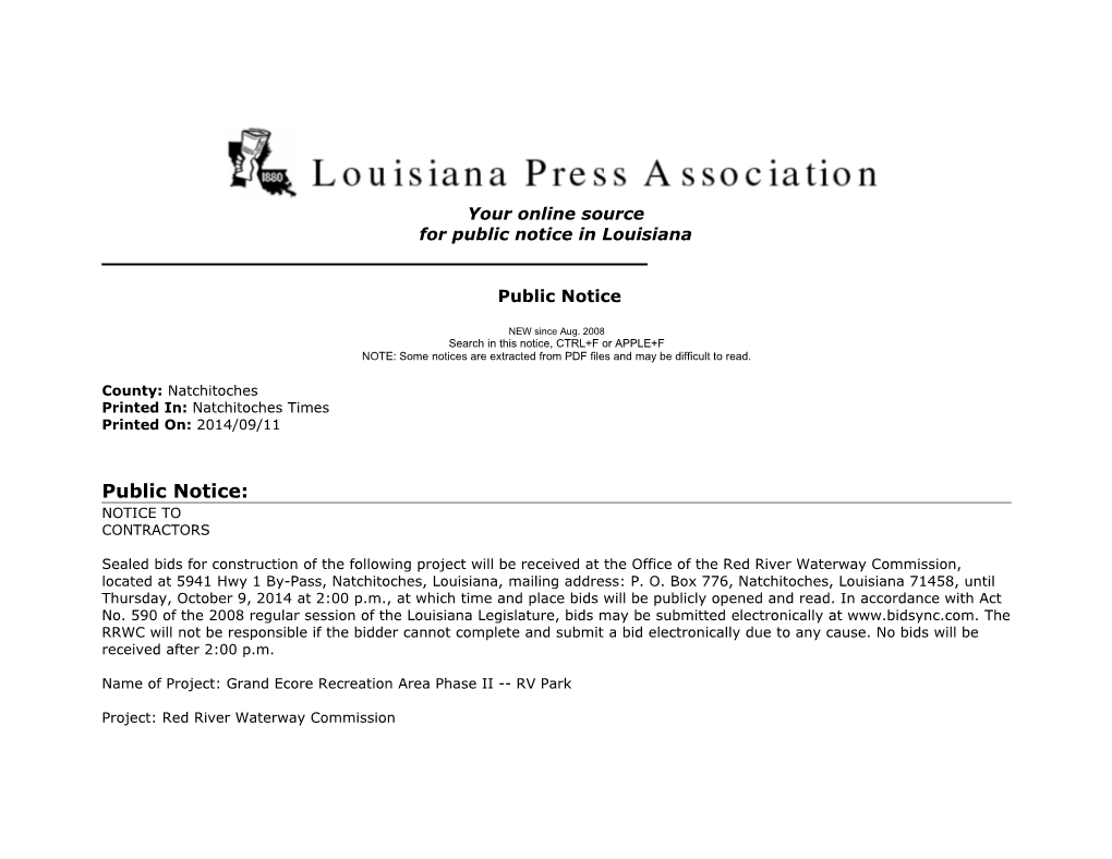 Your Online Source for Public Notice in Louisiana
