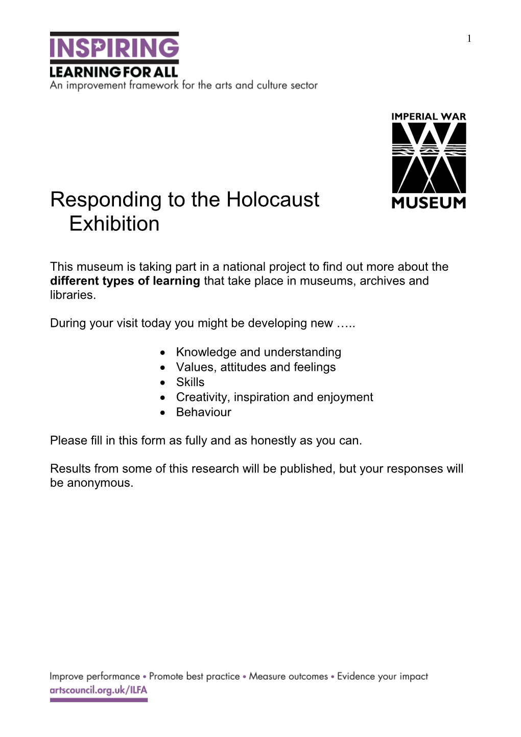 Responding to the Holocaust Exhibition