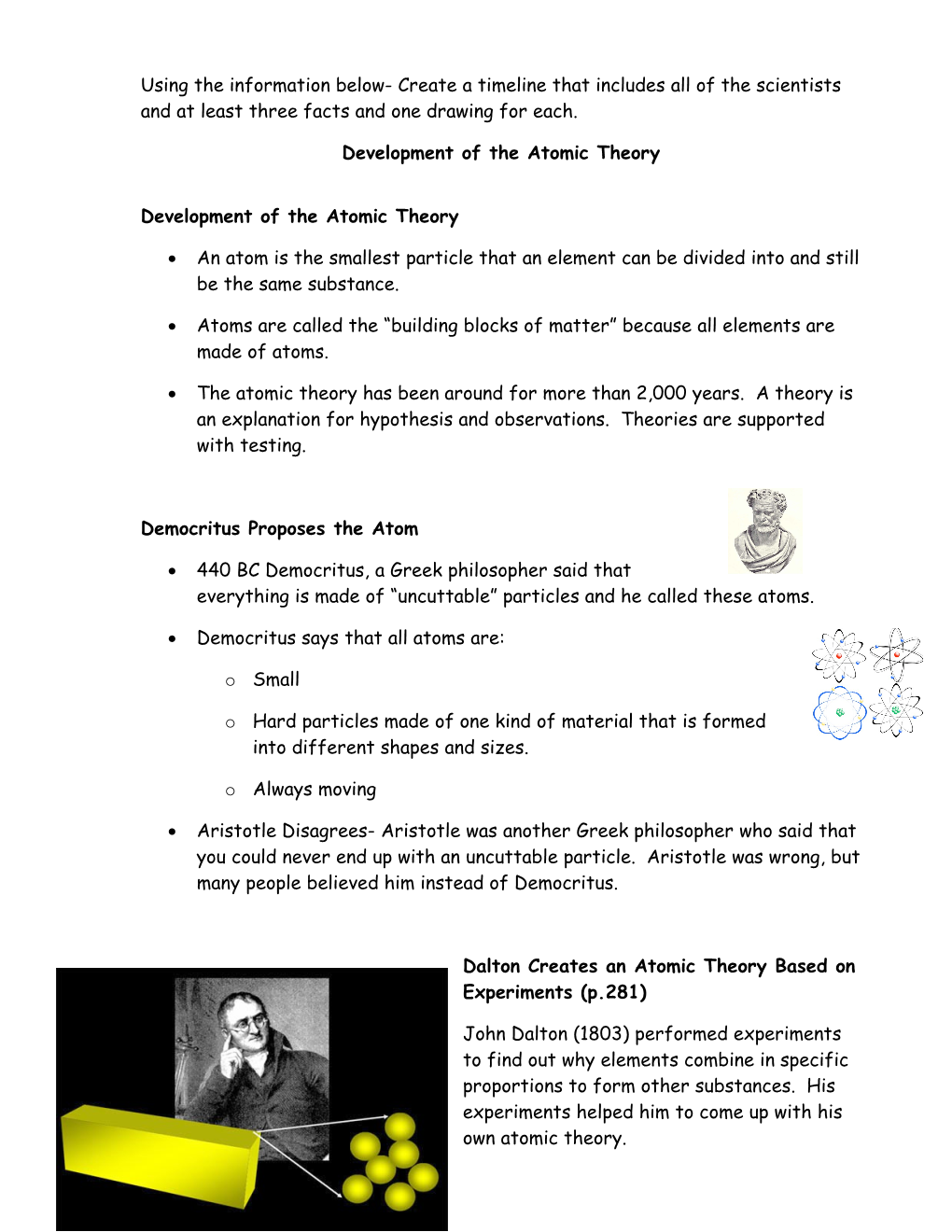 Development of the Atomic Theory