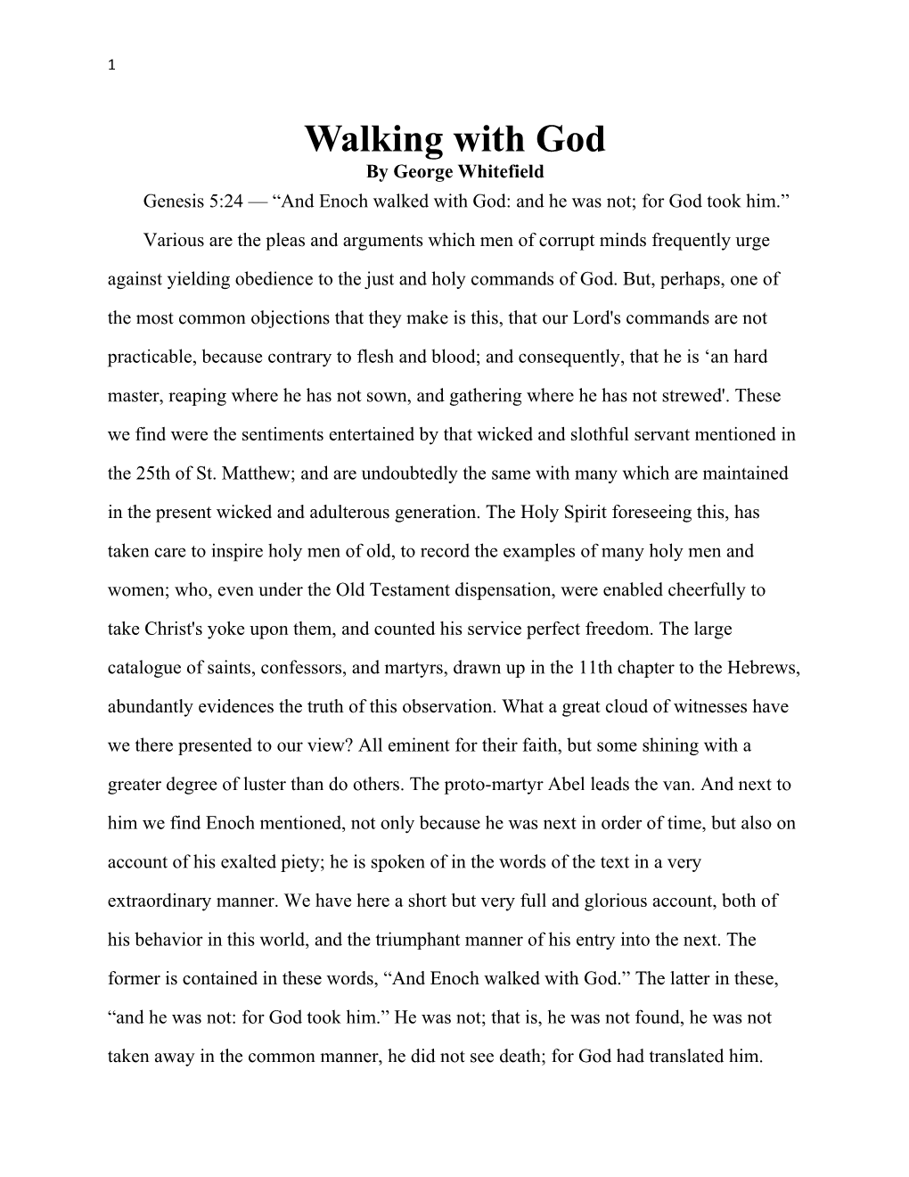 Walking with God by George Whitefield