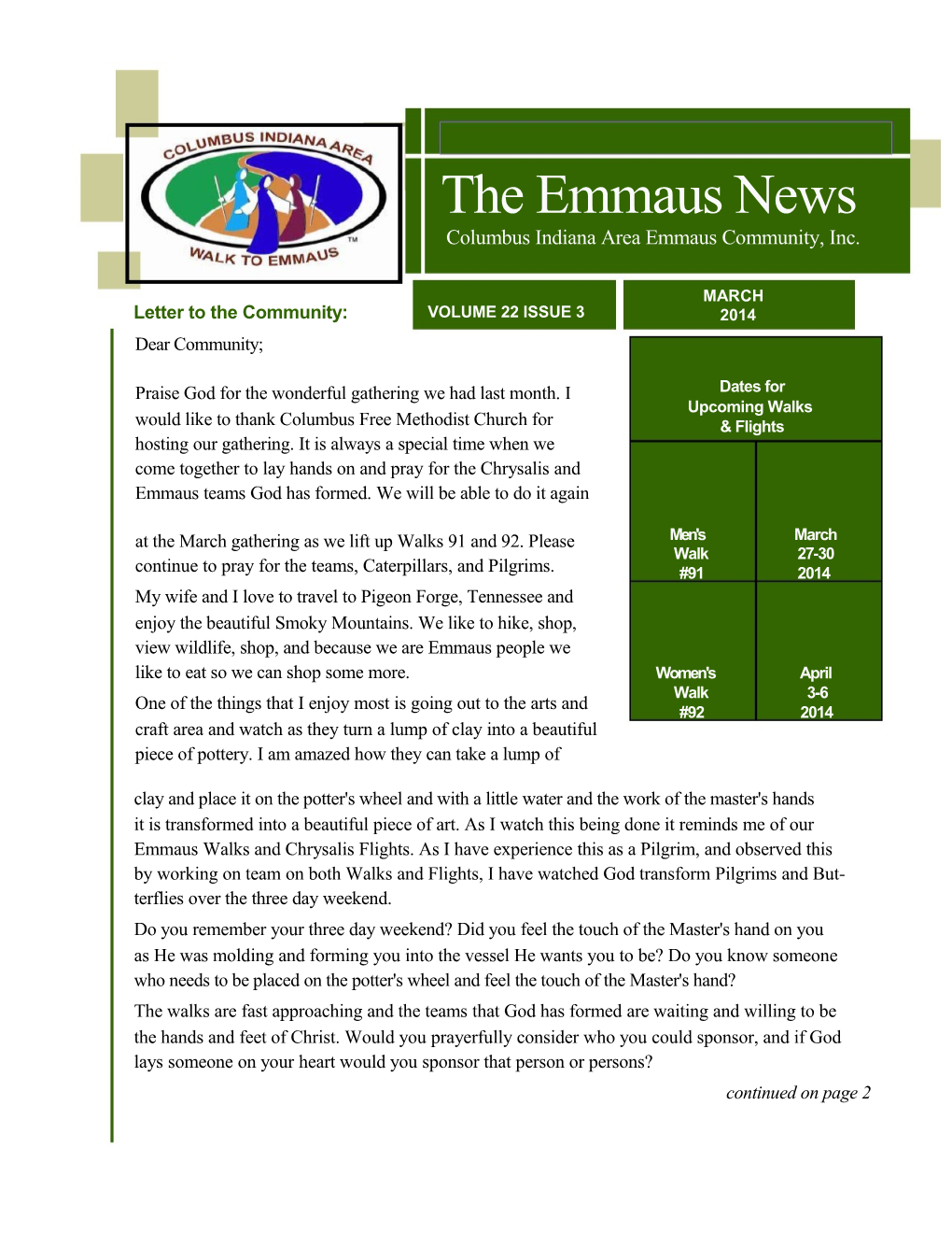 Columbus Indiana Area Emmaus Community, Inc