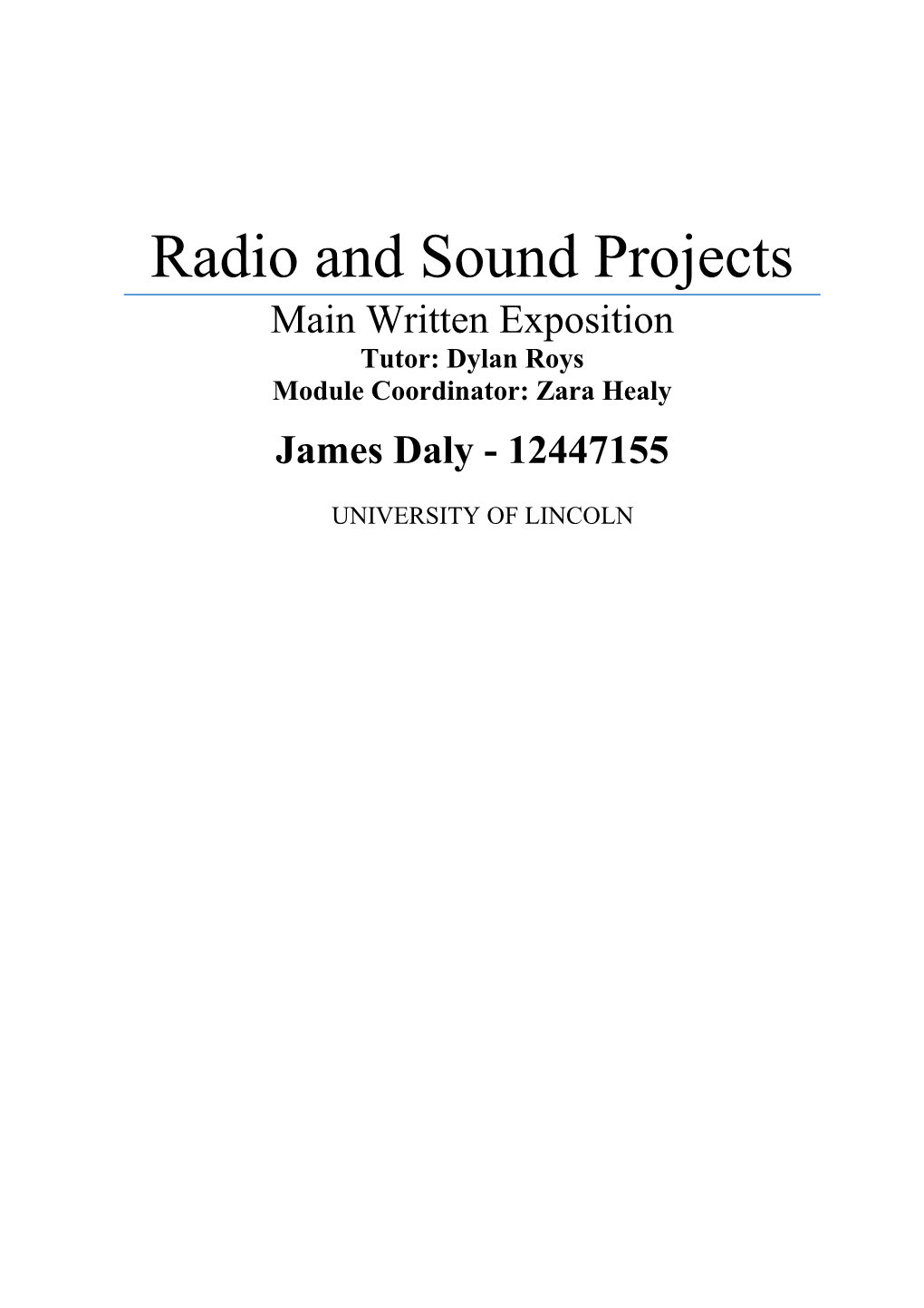 Radio and Sound Projects