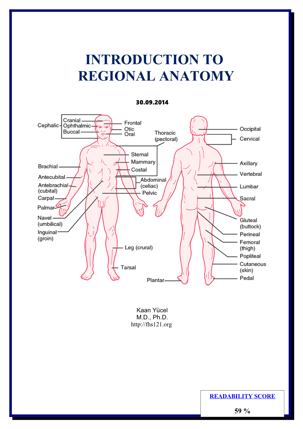 Dr.Kaan Yücel Introduction to Regional Anatomy