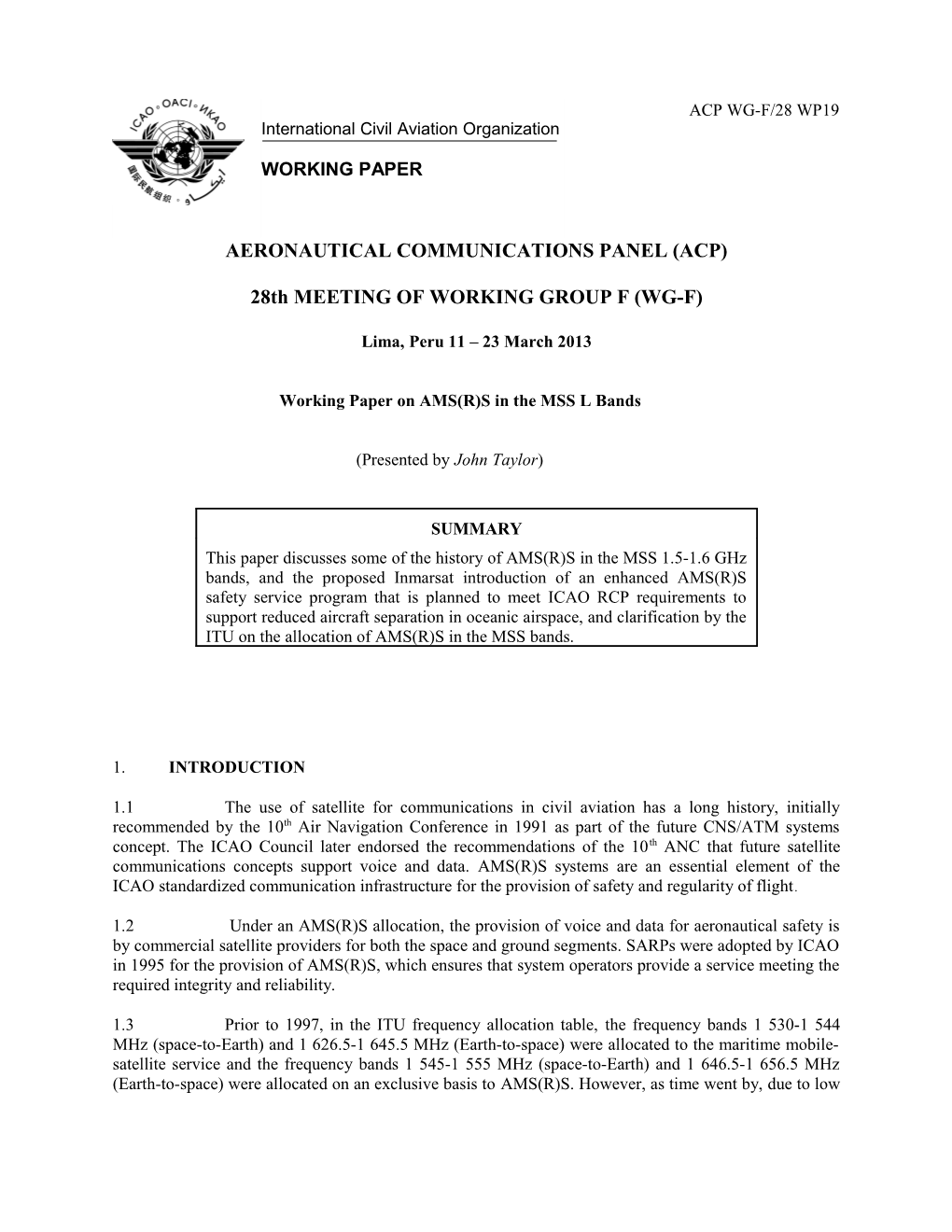 Regional WRC-15 Preparatory Workshop WRC-15 Agenda Item 1.1, Spectrum for Mobile and Broadband