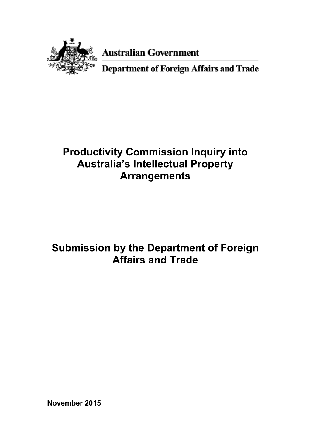 Submission 65 - Department of Foreign Affairs and Trade - Intellectual Property Arrangements