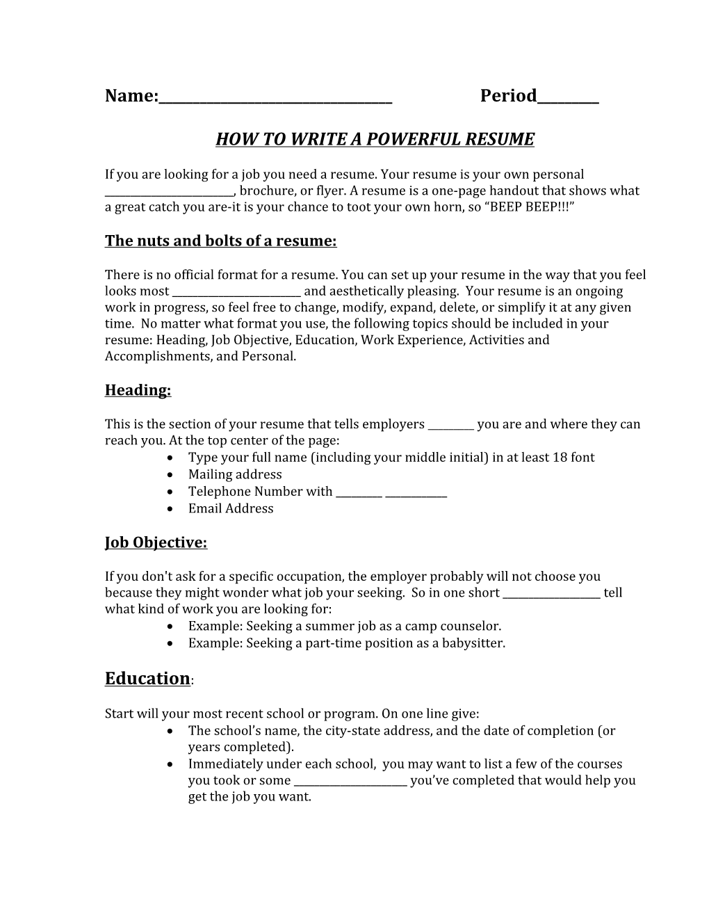 How to Write a Powerful Resume
