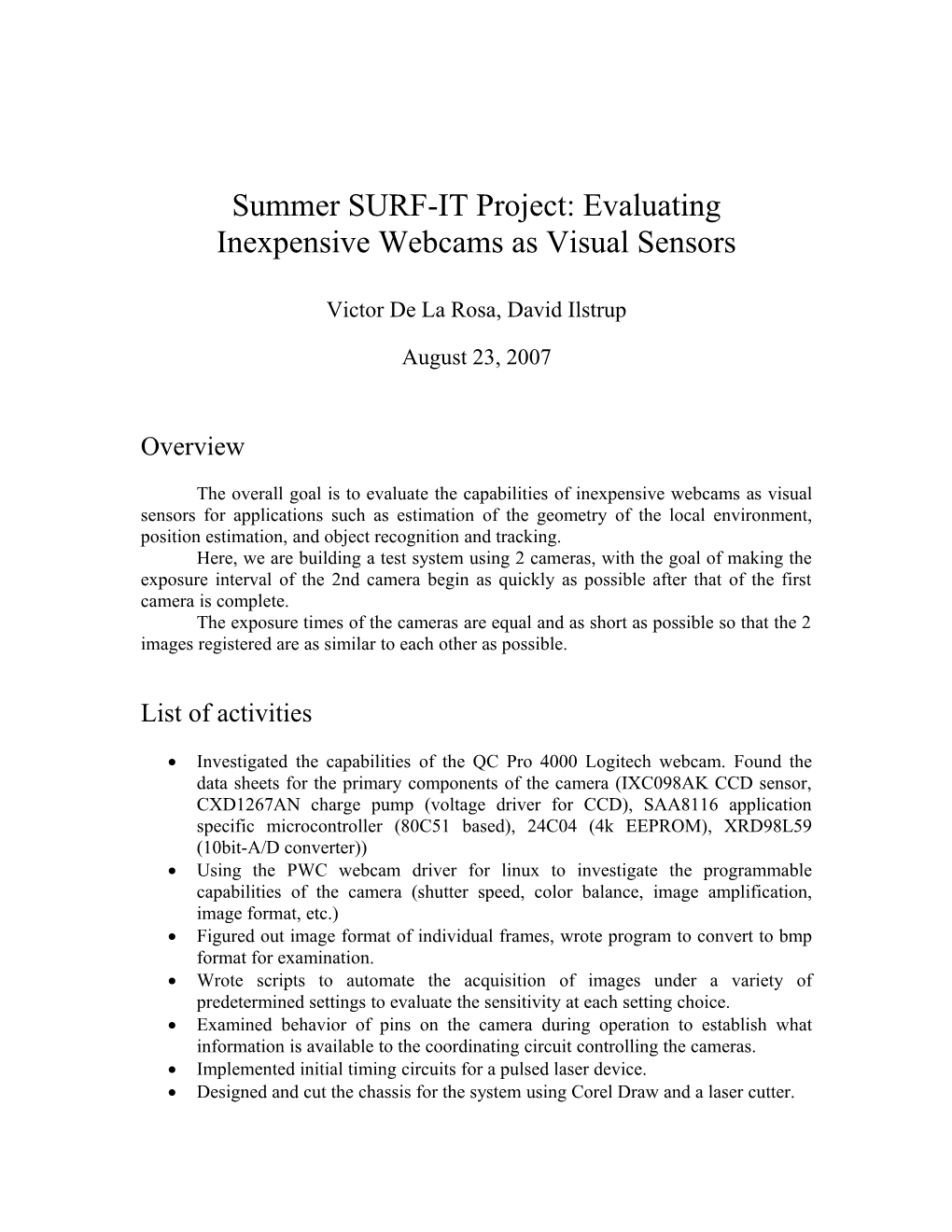 Summer SURF-IT Project: Evaluating