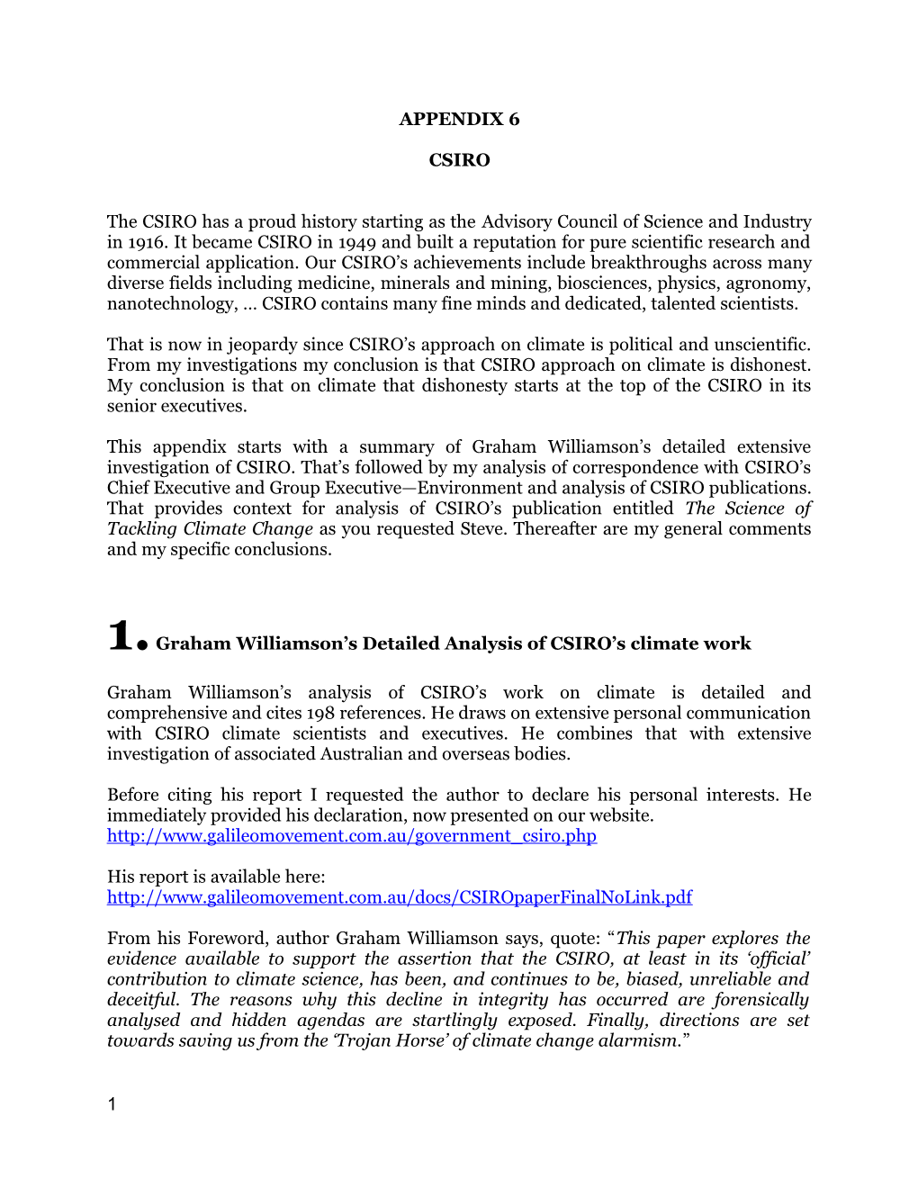 1.Graham Williamson S Detailed Analysis of CSIRO S Climate Work