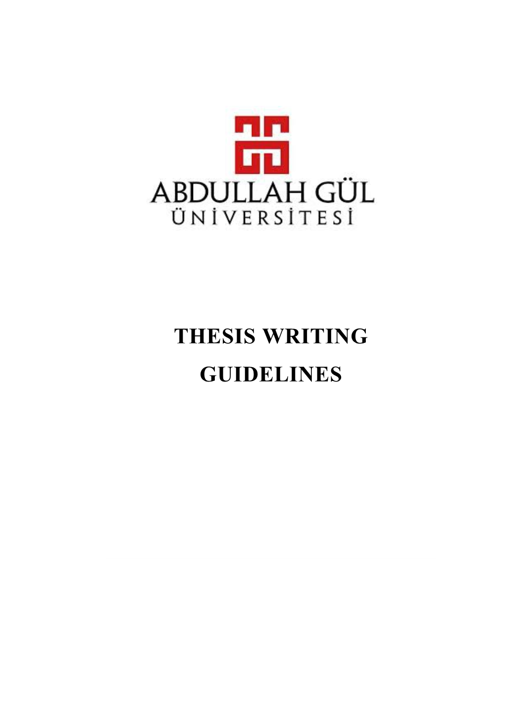 Thesis Writing Guidelines