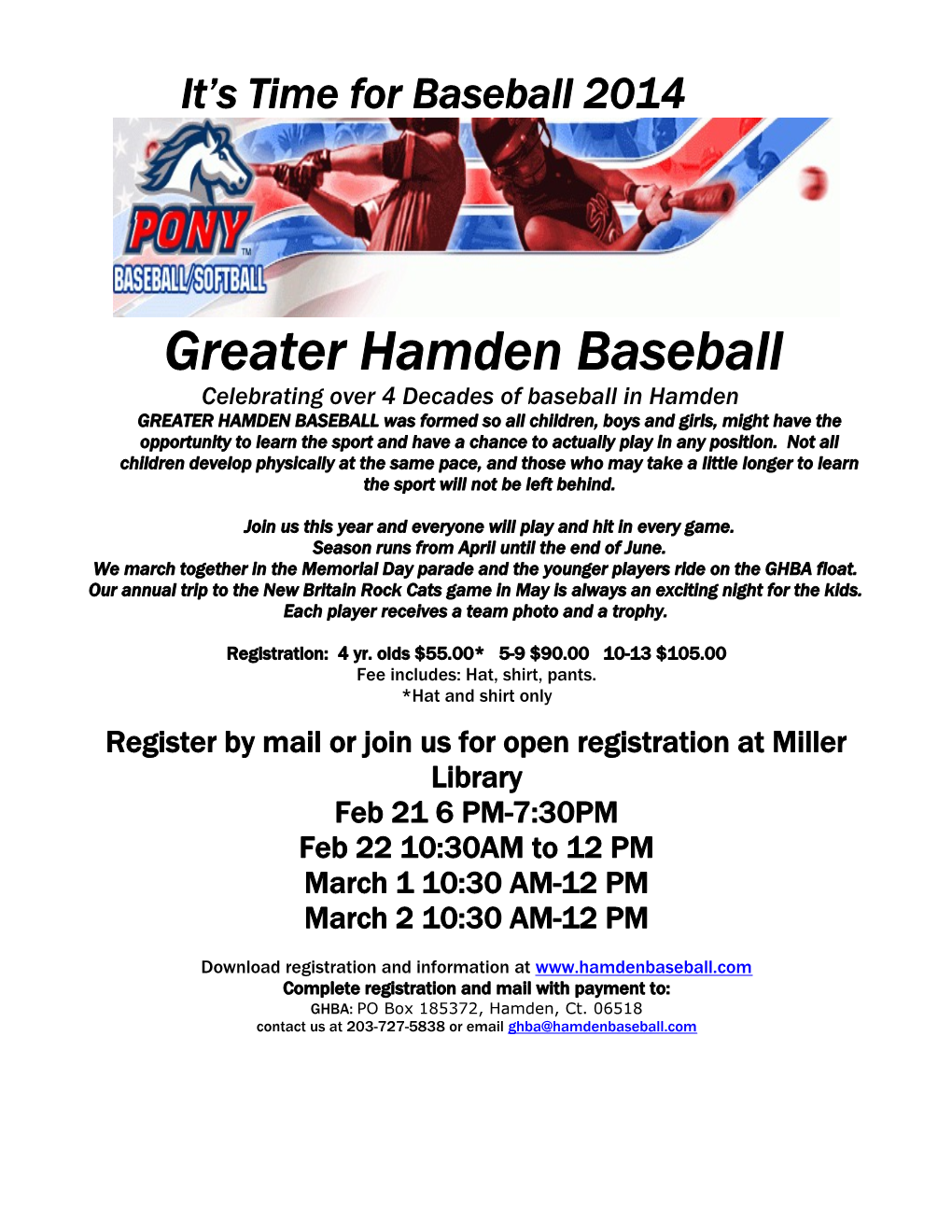 GHBA (Greater Hamden Baseball Association)