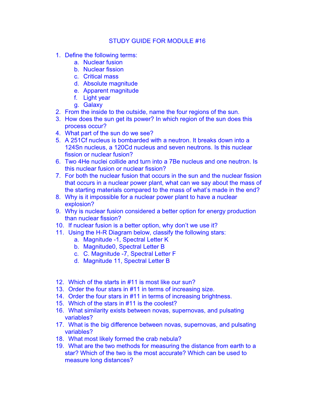 Study Guide for Module #14