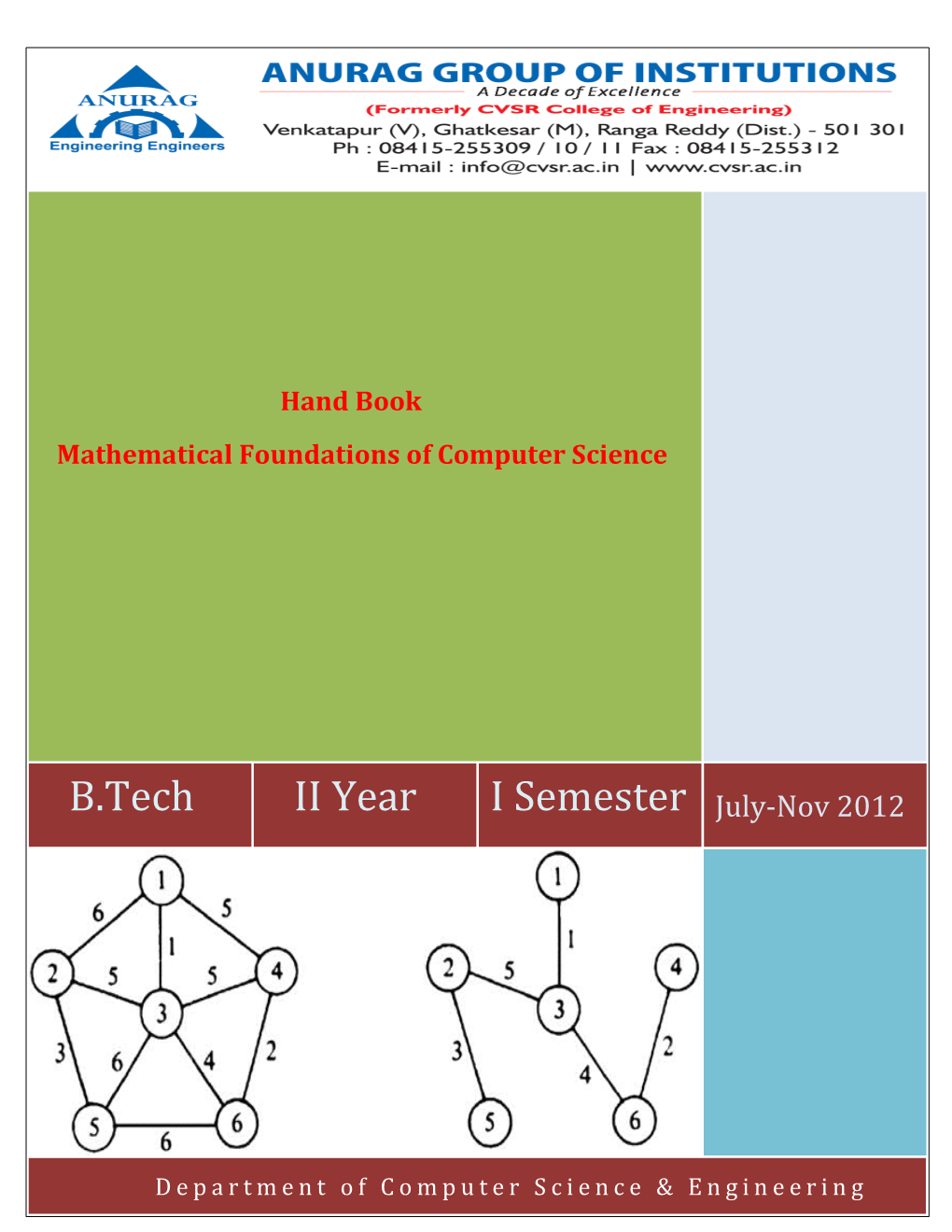 Course Title:MATHEMATICAL FOUNDATIONS of COMPUTER SCIENCE