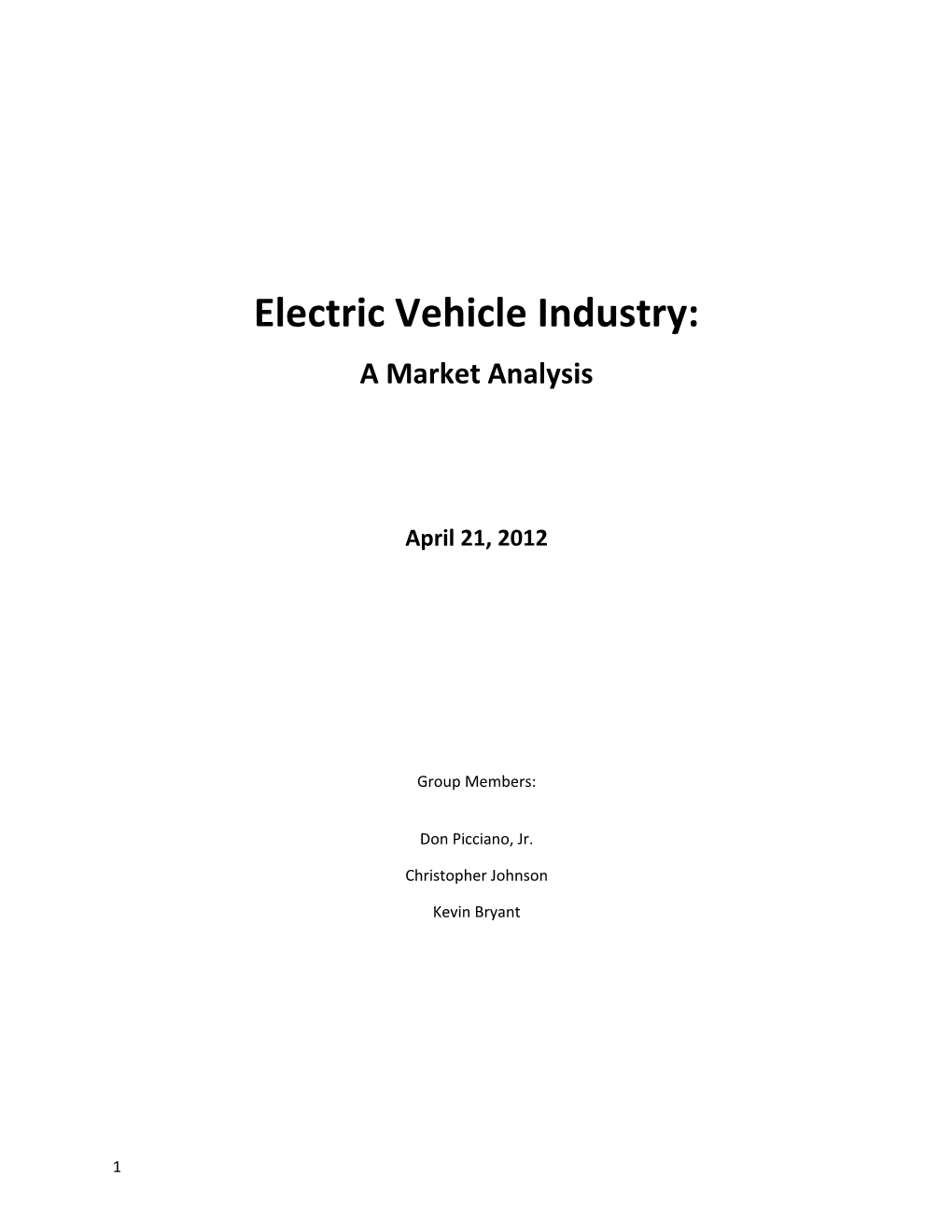 Electric Vehicle Industry