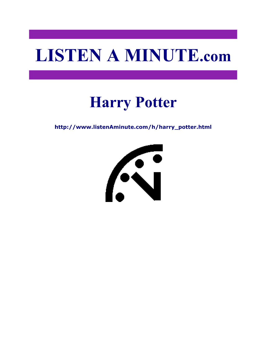 Listen a Minute.Com - ESL Listening - Harry Potter