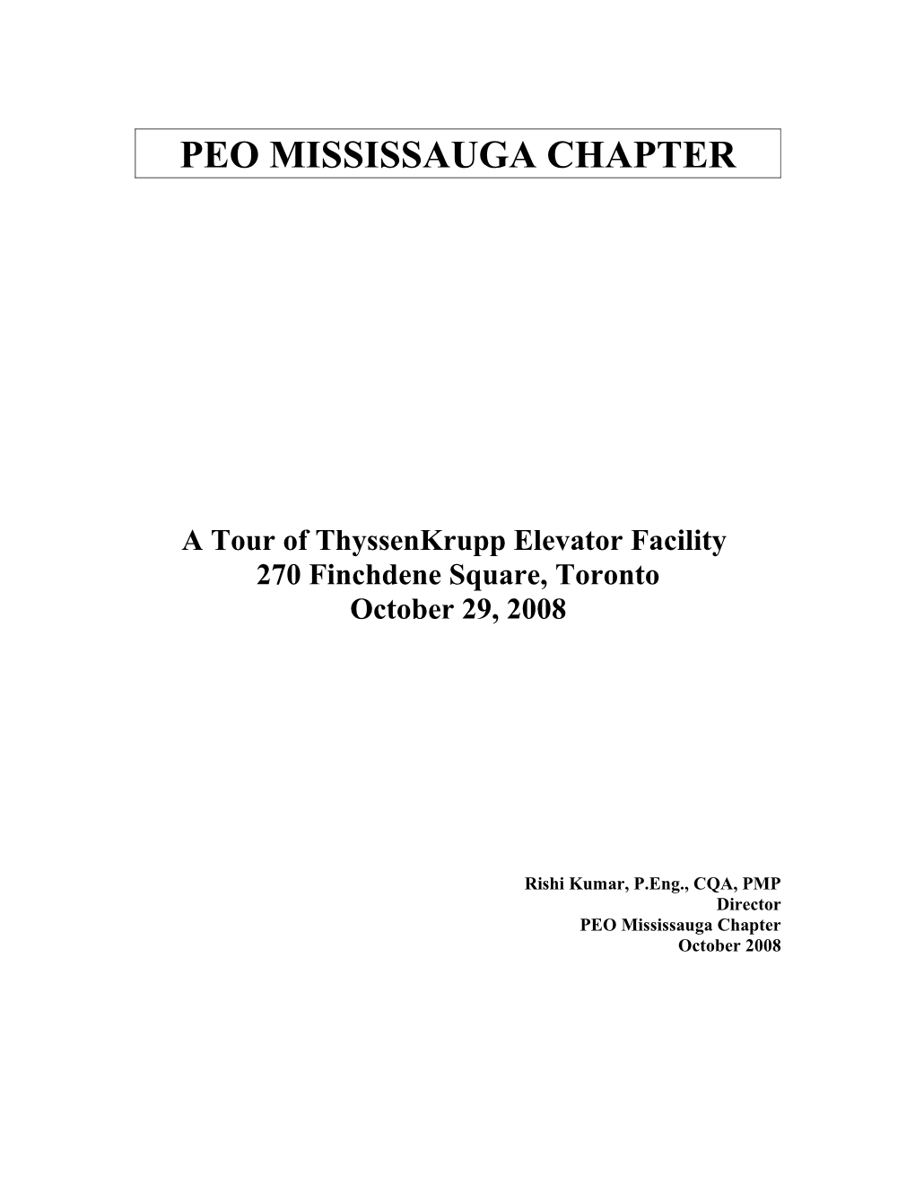 Peo Mississauga Chapter