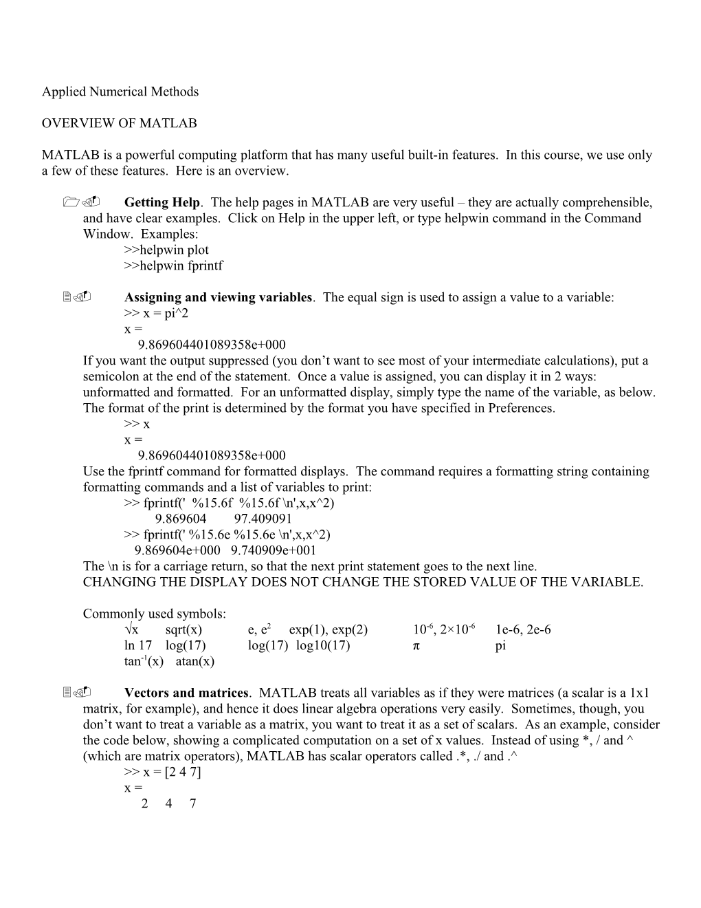 3450:427/527 Applied Numerical Methods I