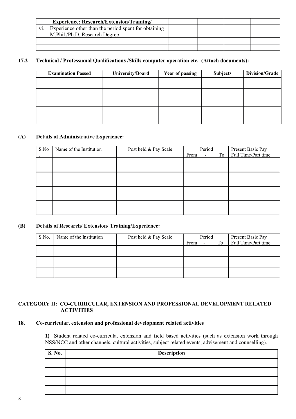 APPLICATION FORM for the POST of PROFESSOR Dr. AMBEDKAR CHAIR