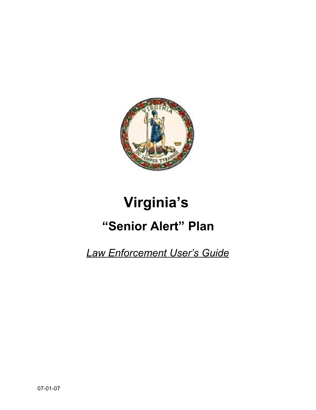 Virginia S Amber Alert (VAA) Plan