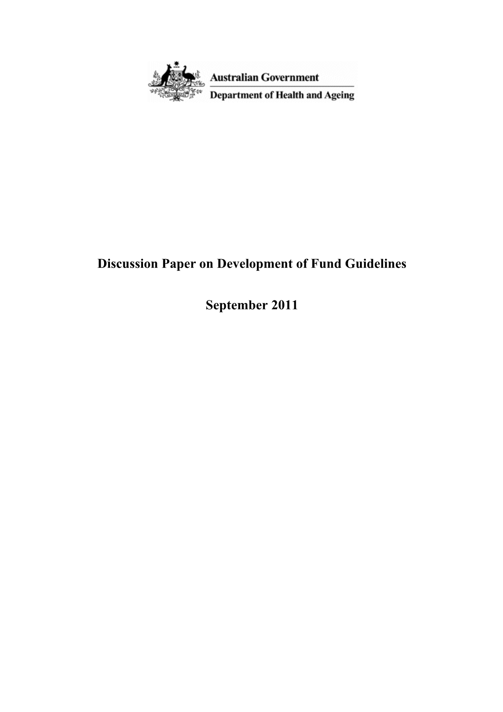 Discussion Paper on Development of Fund Guidelines