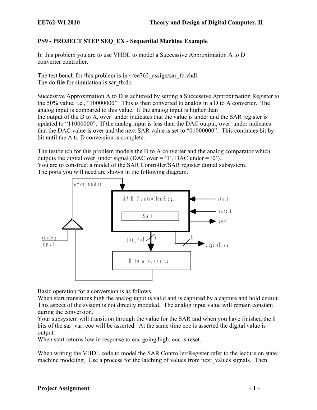 EE762-WI 2010 Theory and Design of Digital Computer, II