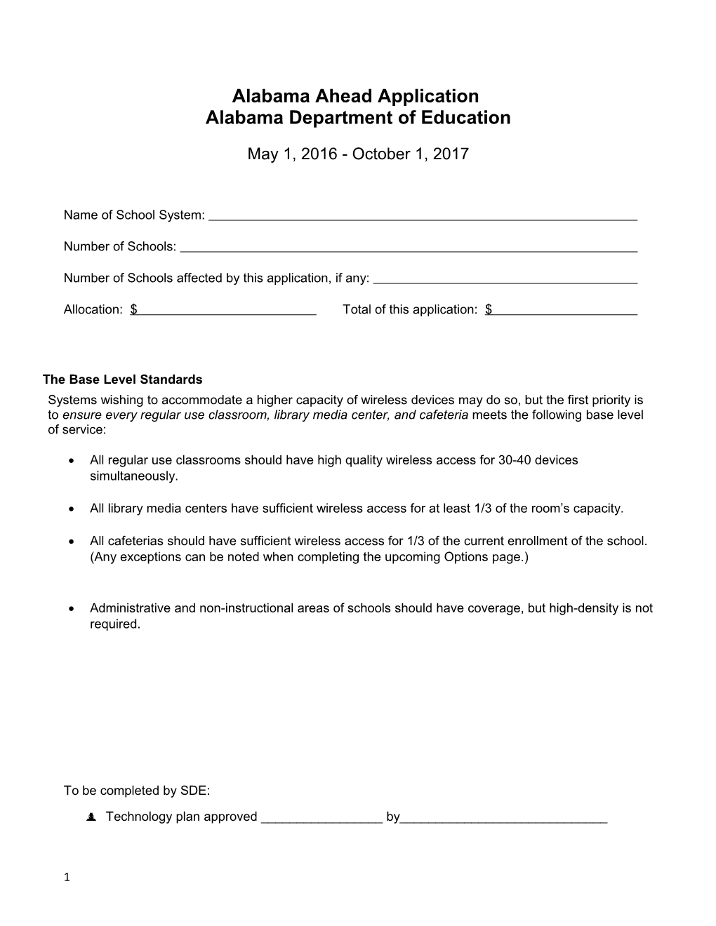 Alabama Ahead Application