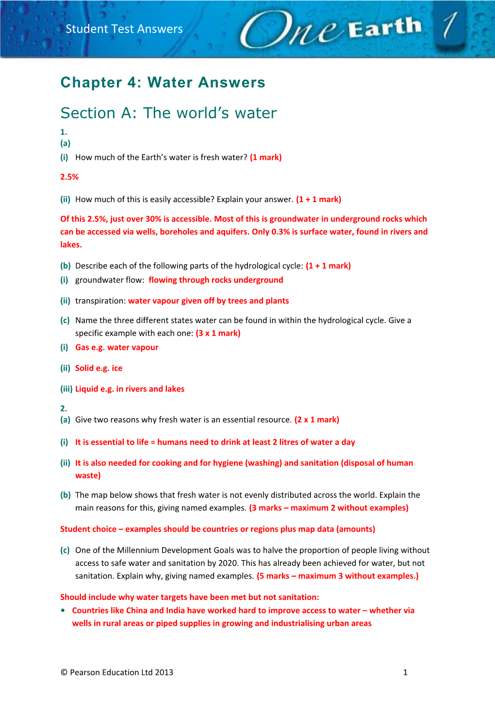 Chapter 4: Water Answers