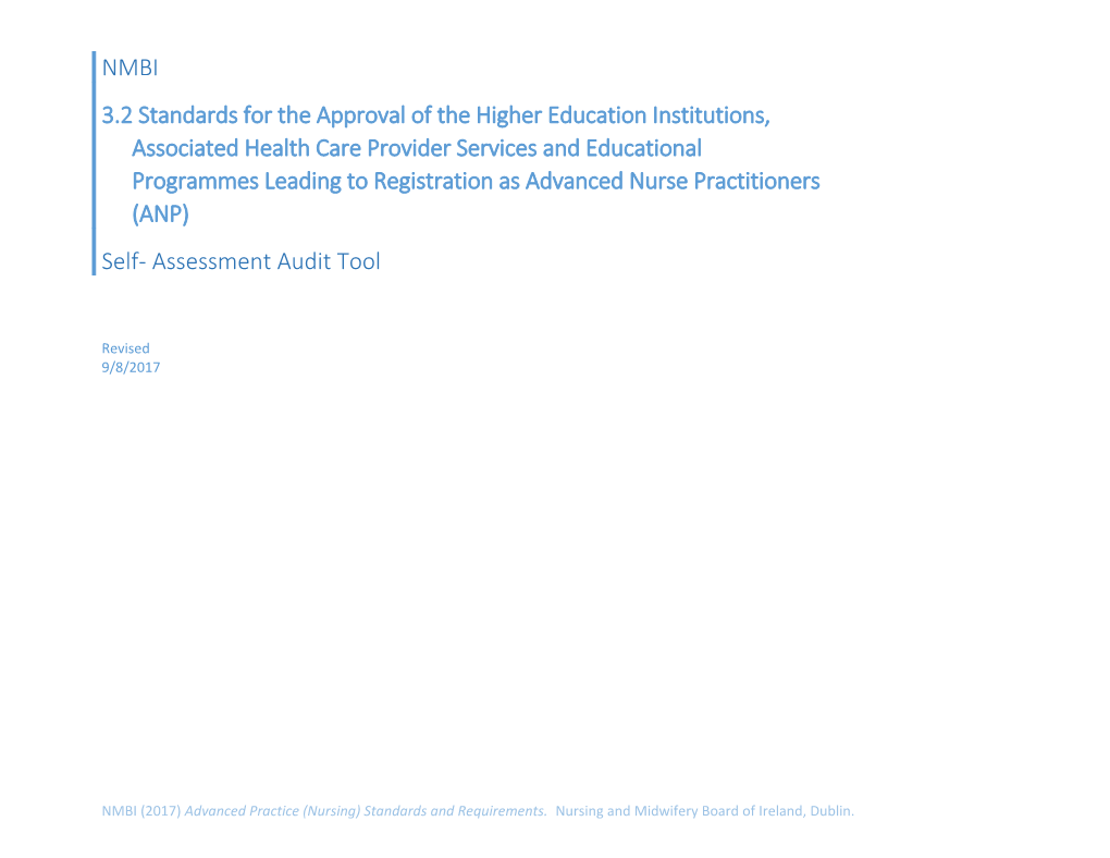 3.2 Standards for the Approval of the Higher Education Institutions, Associated Health