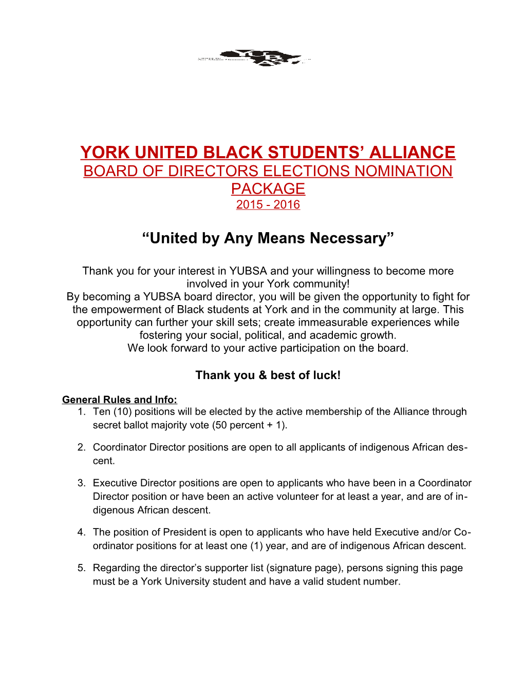 York United Black Students Alliance
