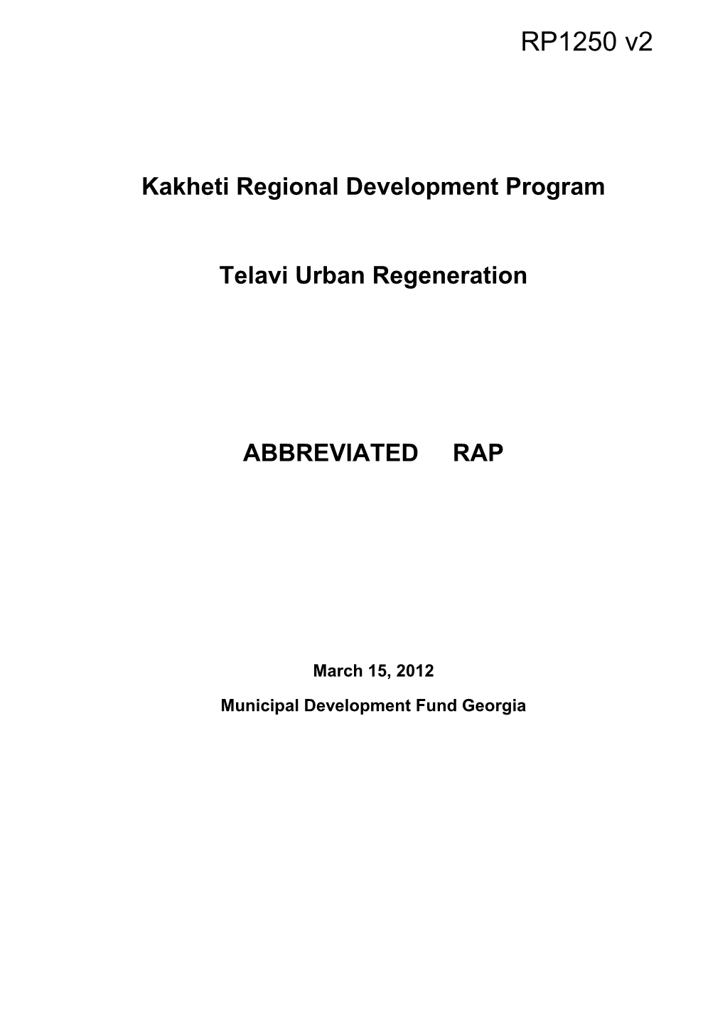 Kakheti Regional Development Program
