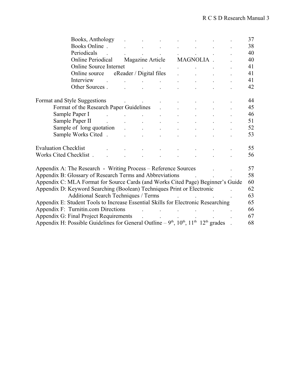 Rankin County Schooldistrict Research Guide and Citation Style Manual