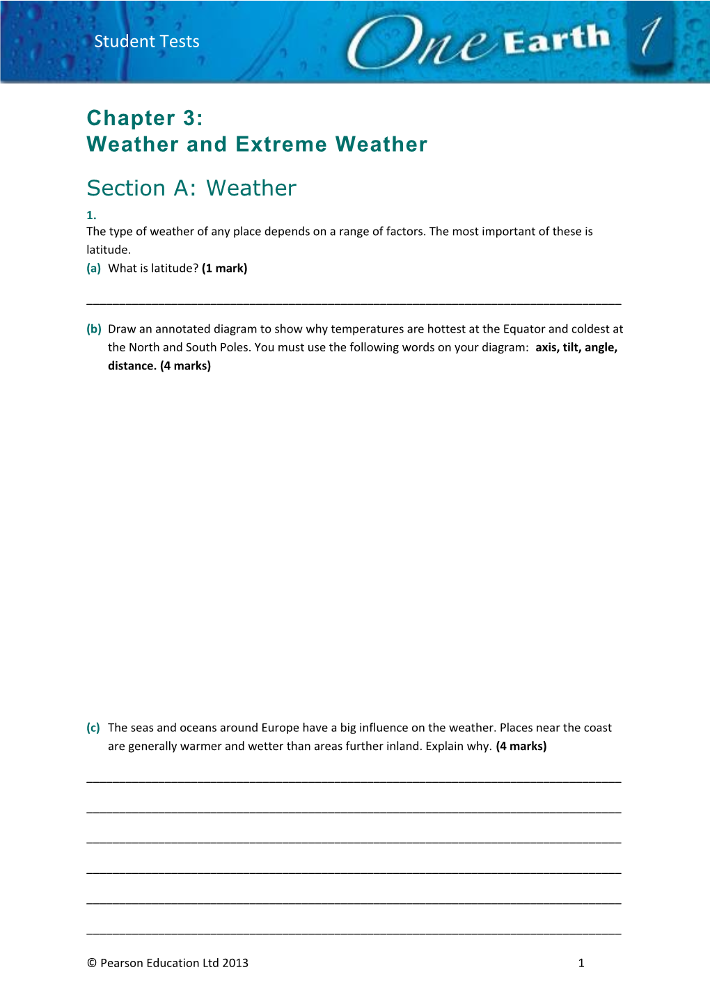 Chapter 3: Weather and Extreme Weather