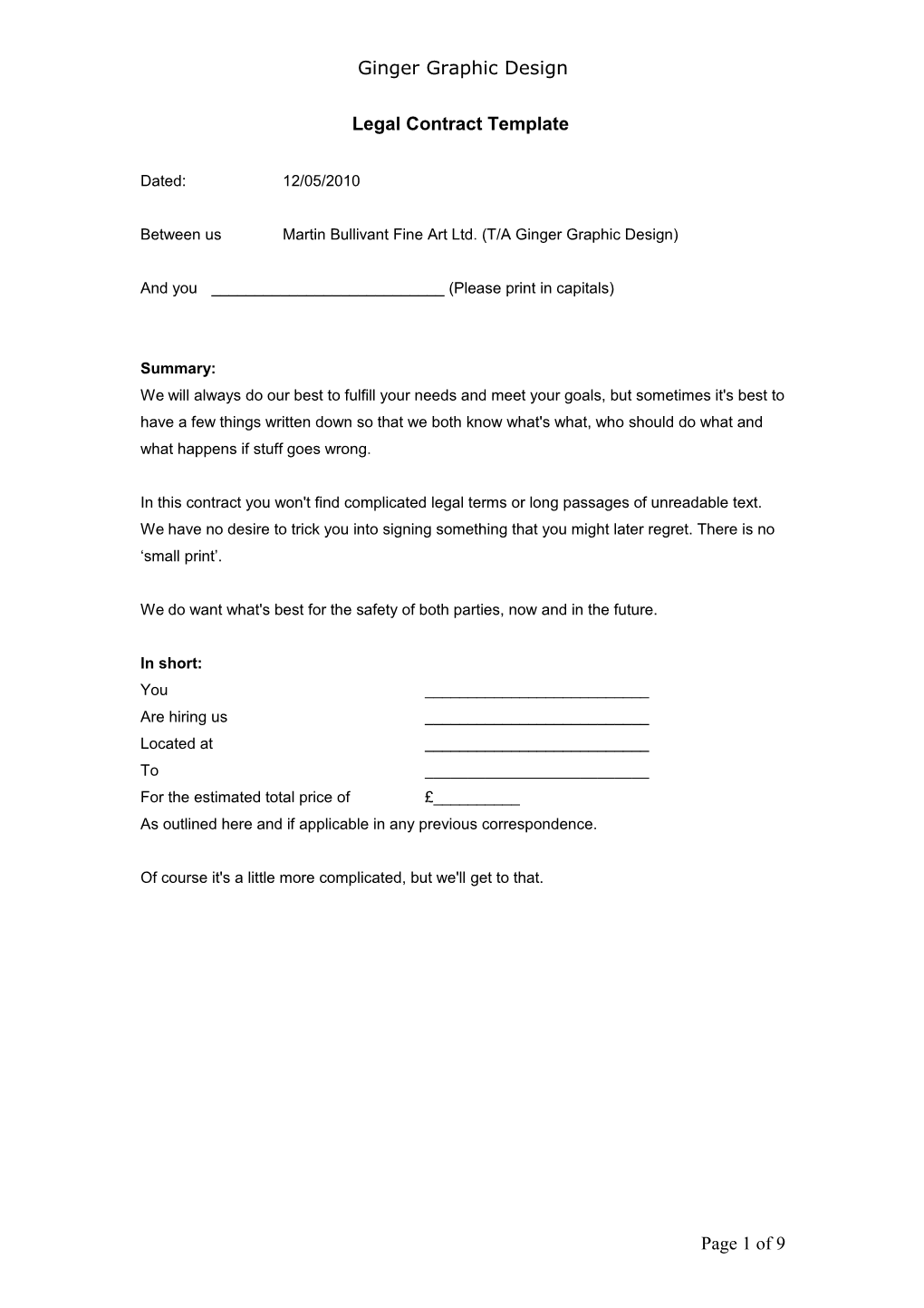 Legal Contract Template