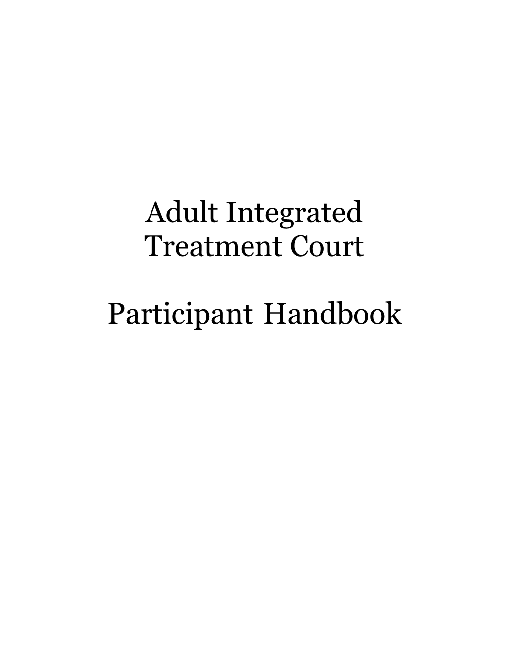 Adult Integrated Treatment Court