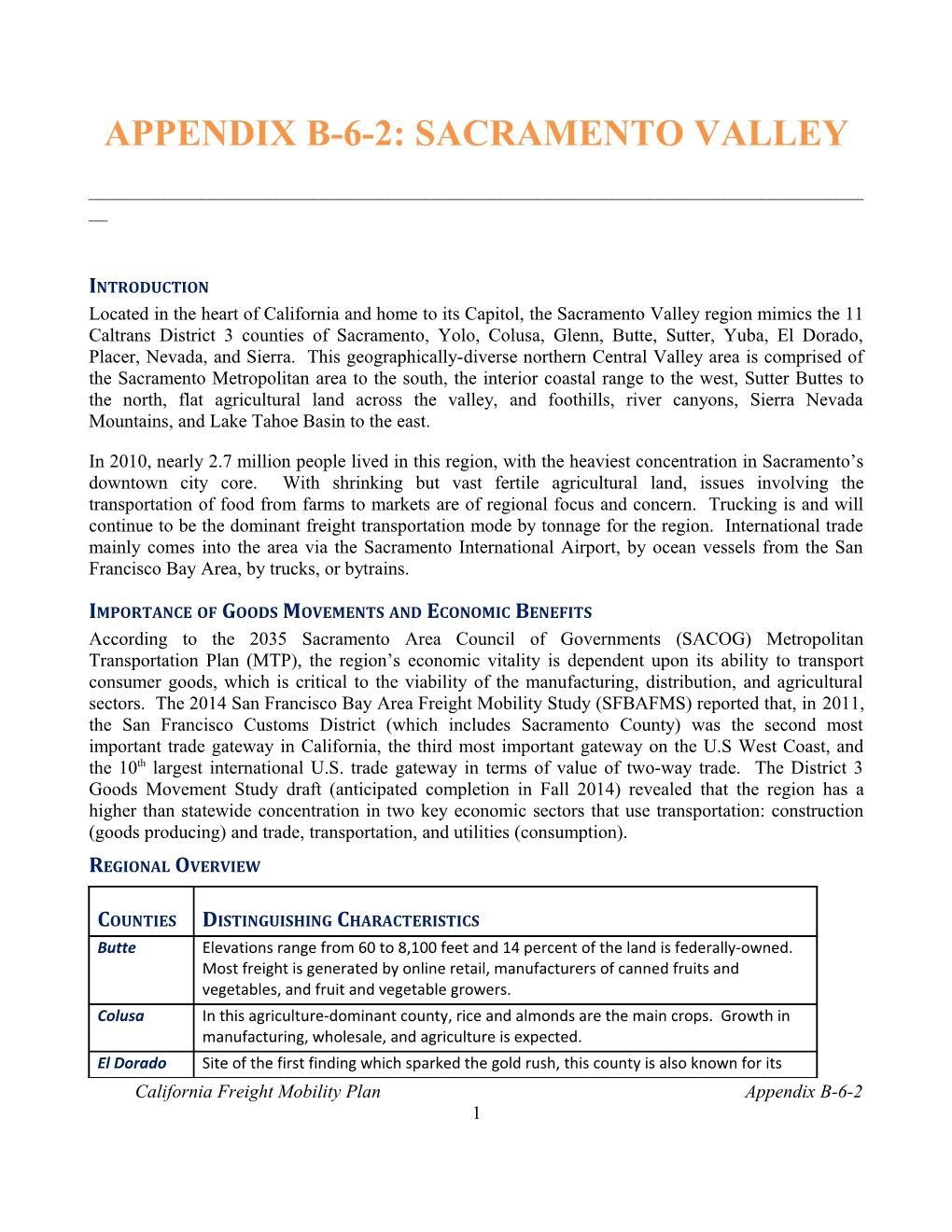 Appendix B-6-2: Sacramento Valley