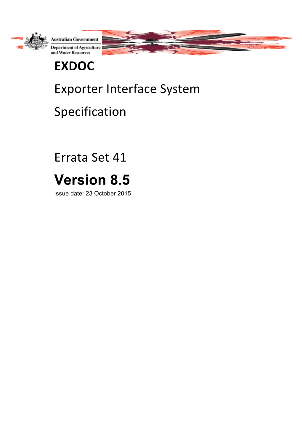 EXDOC Exporter Interface System Specification Errata Set 41