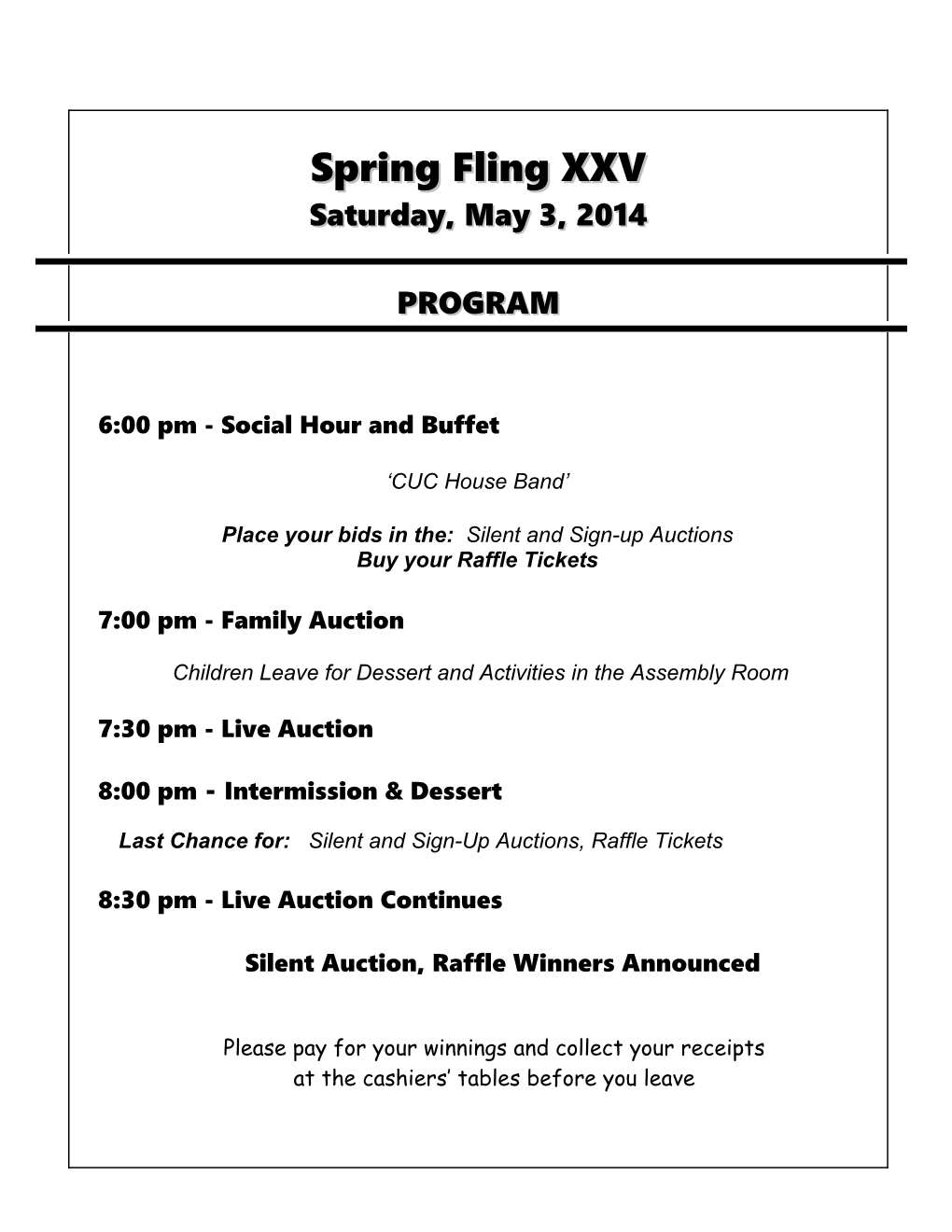 Spring Fling XXV