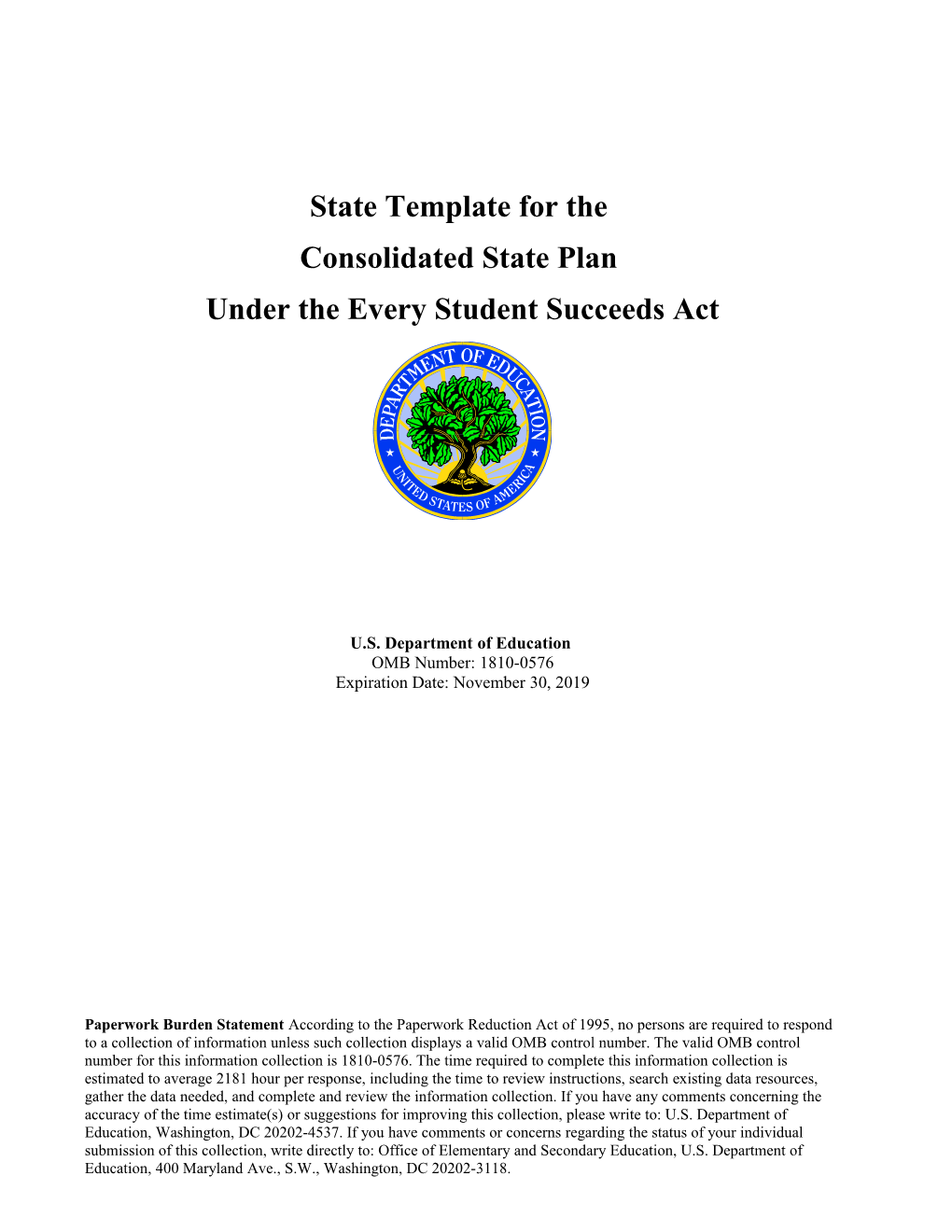 ESSA Consolidated State Plan December 19, 2016 (MS Word)