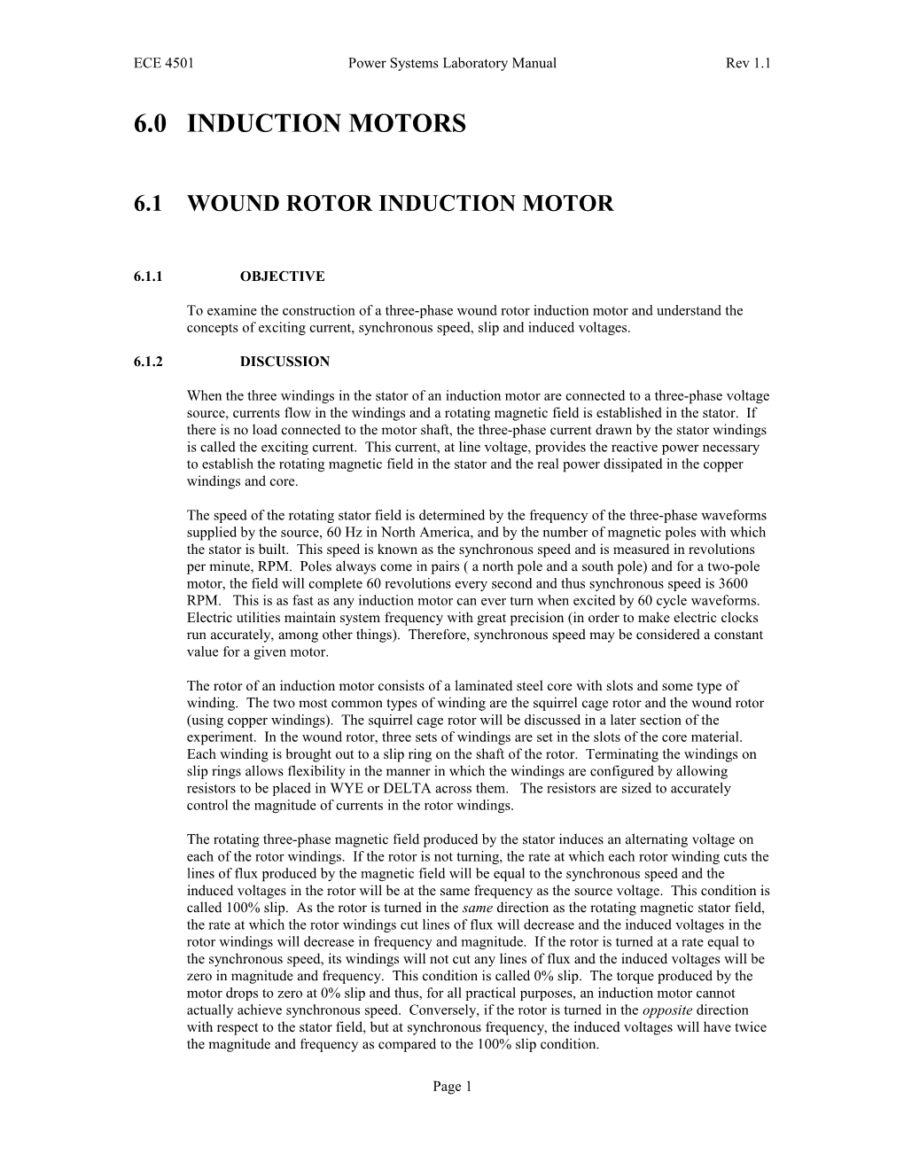 ECE 4501Power Systems Laboratory Manualrev 1.1