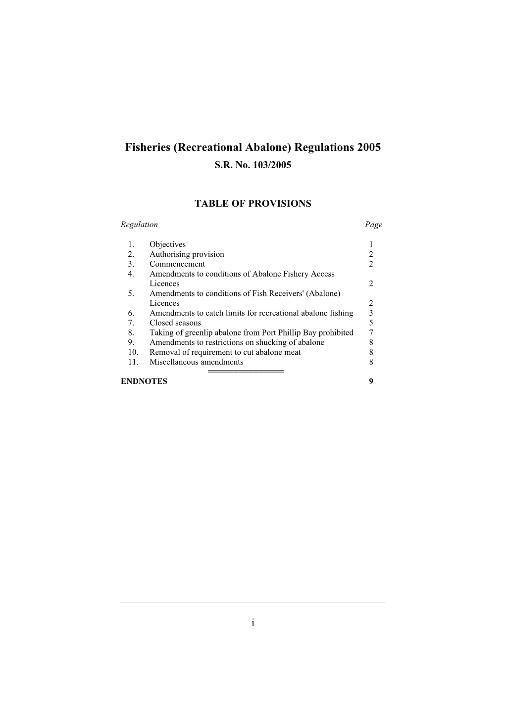 Fisheries (Recreational Abalone) Regulations 2005