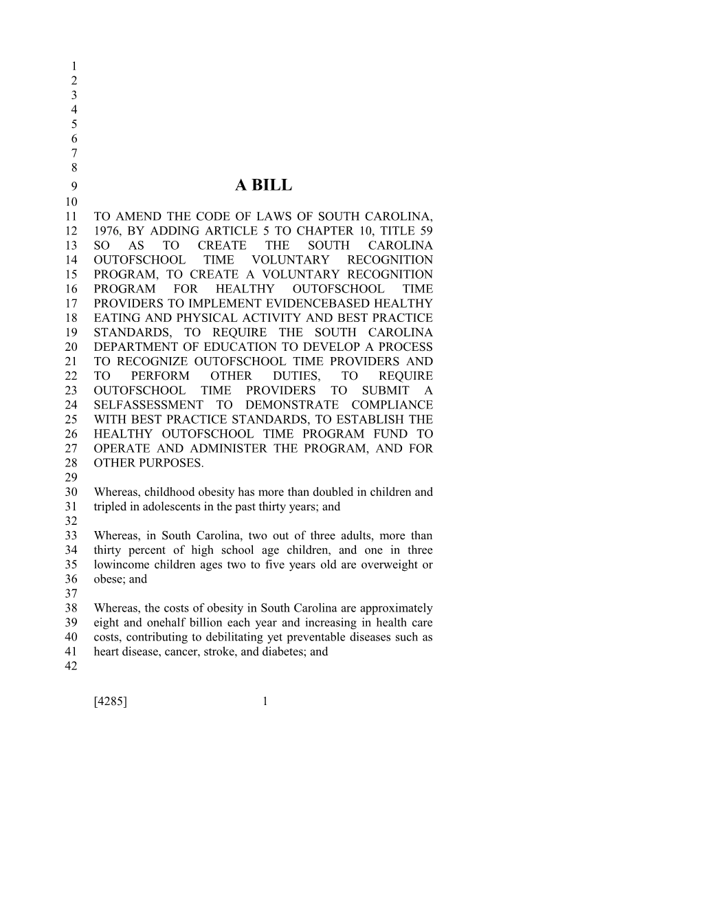 2017-2018 Bill 4285 Text of Previous Version (May 4, 2017) - South Carolina Legislature Online