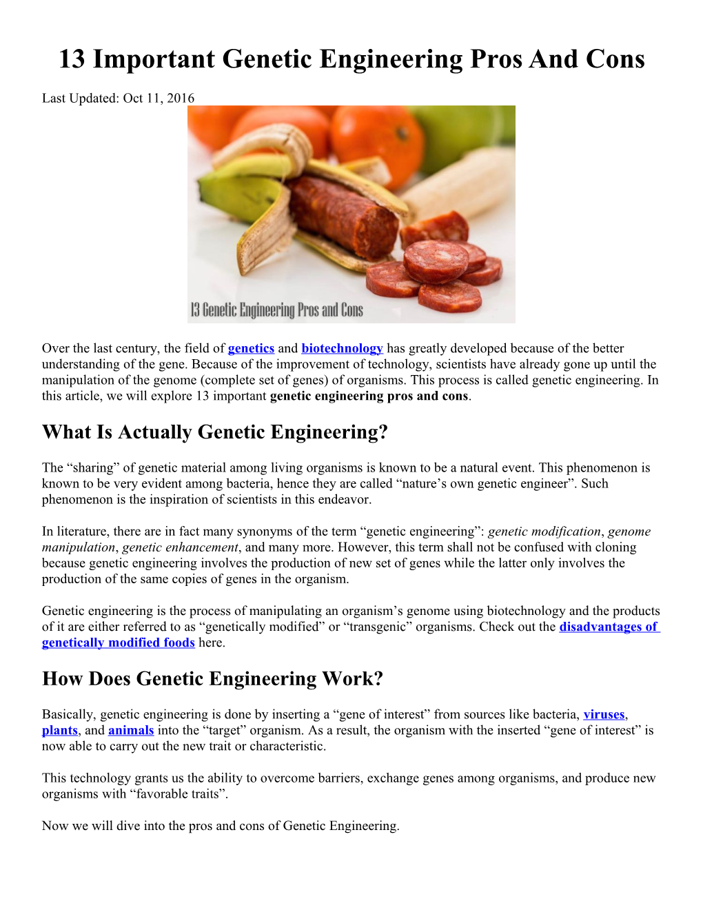 13 Important Genetic Engineering Pros and Cons