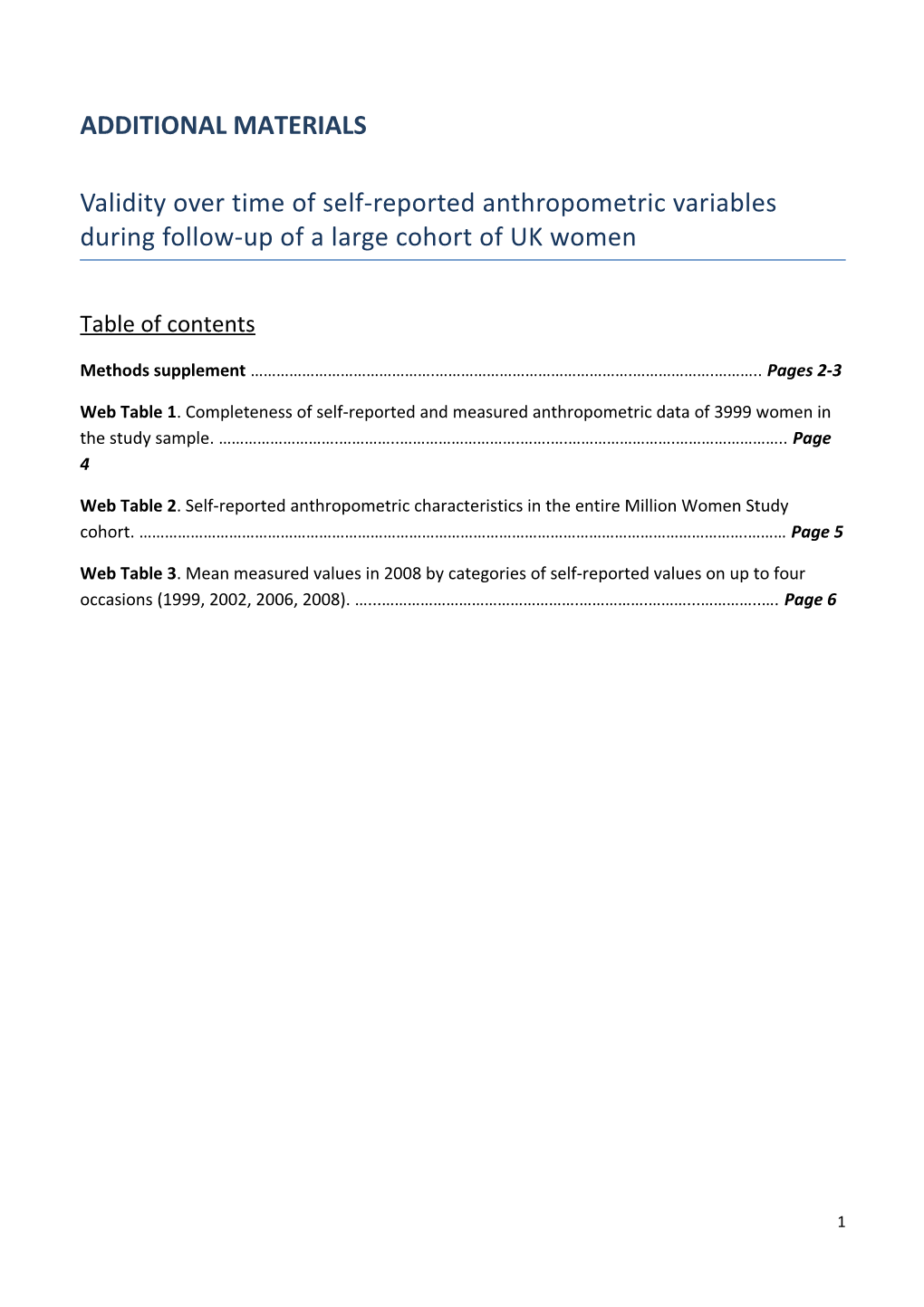 Validity Over Time of Self-Reported Anthropometric Variables During Follow-Up of a Large